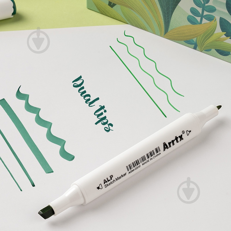 Набір маркерів Arrtx спиртових Alp ASM-02GN 24 кольору зелені відтінки зелений LC302246 - фото 5 Набір маркерів Arrtx спиртових Alp ASM-02GN 24 кольору зелені відтінки зелений LC302246 - фото 5