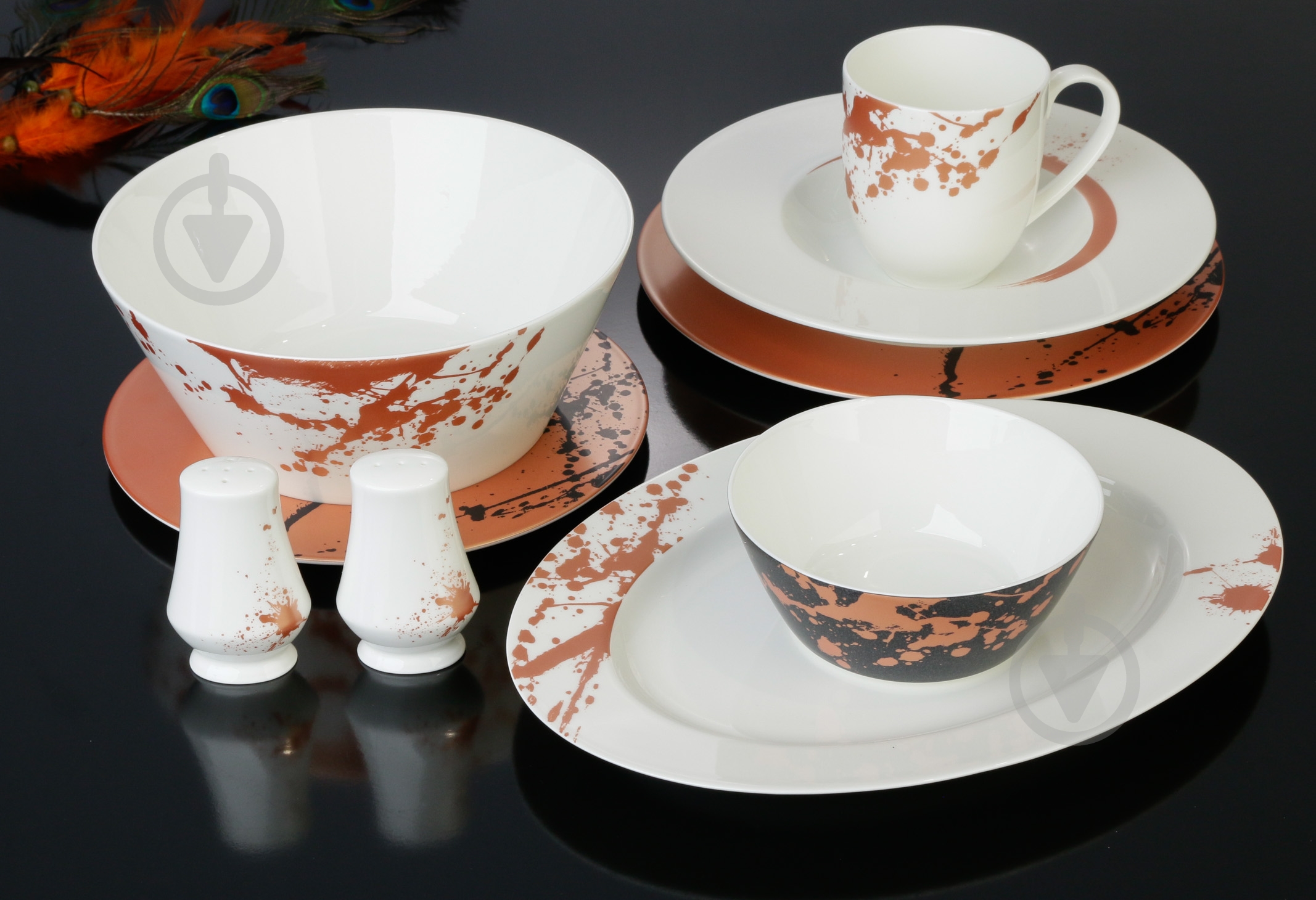 Сервиз столовый Narumi Copper Brush 34 предмета на 6 персон - фото 1 Сервиз столовый Narumi Copper Brush 34 предмета на 6 персон - фото 1