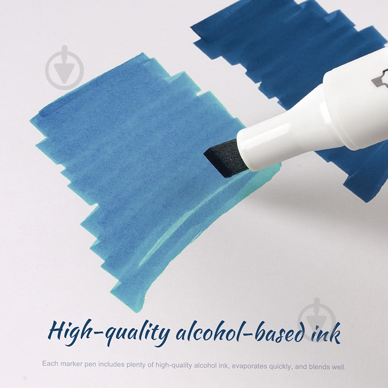 Набір маркерів Arrtx спиртових Alp ASM-02BU 24 кольору сині відтінки LC302215 - фото 4 Набір маркерів Arrtx спиртових Alp ASM-02BU 24 кольору сині відтінки LC302215 - фото 4