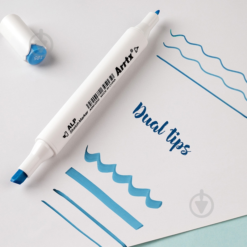 Набір маркерів Arrtx спиртових Alp ASM-02BU 24 кольору сині відтінки LC302215 - фото 5 Набір маркерів Arrtx спиртових Alp ASM-02BU 24 кольору сині відтінки LC302215 - фото 5