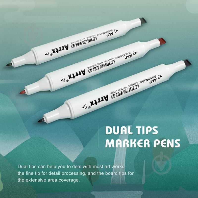 Набор маркеров Arrtx спиртовых Alp ASM-0280A 80 цветов LC302192 - фото 3