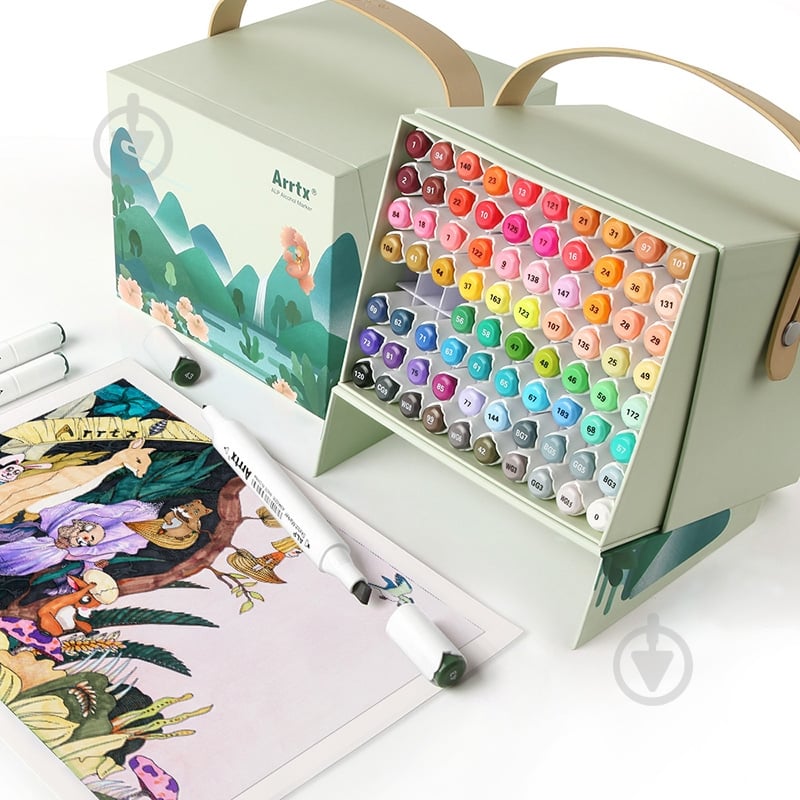 Набор маркеров Arrtx спиртовых Alp ASM-0280A 80 цветов LC302192 - фото 12