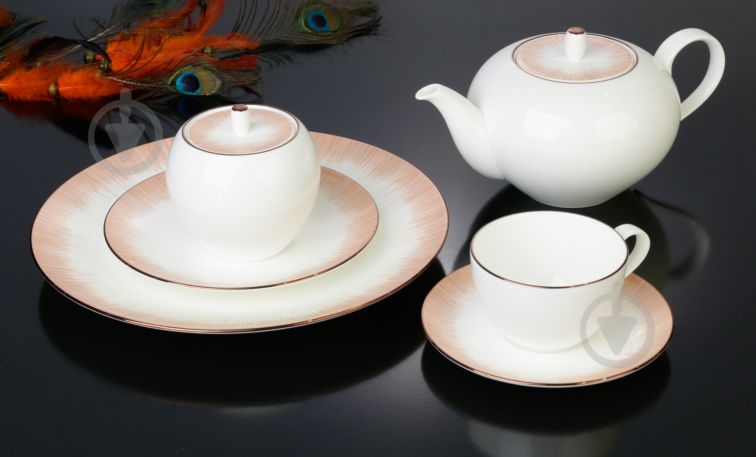 Сервиз для чая Narumi Glowing Copper 21 предмет на 6 персон - фото 1