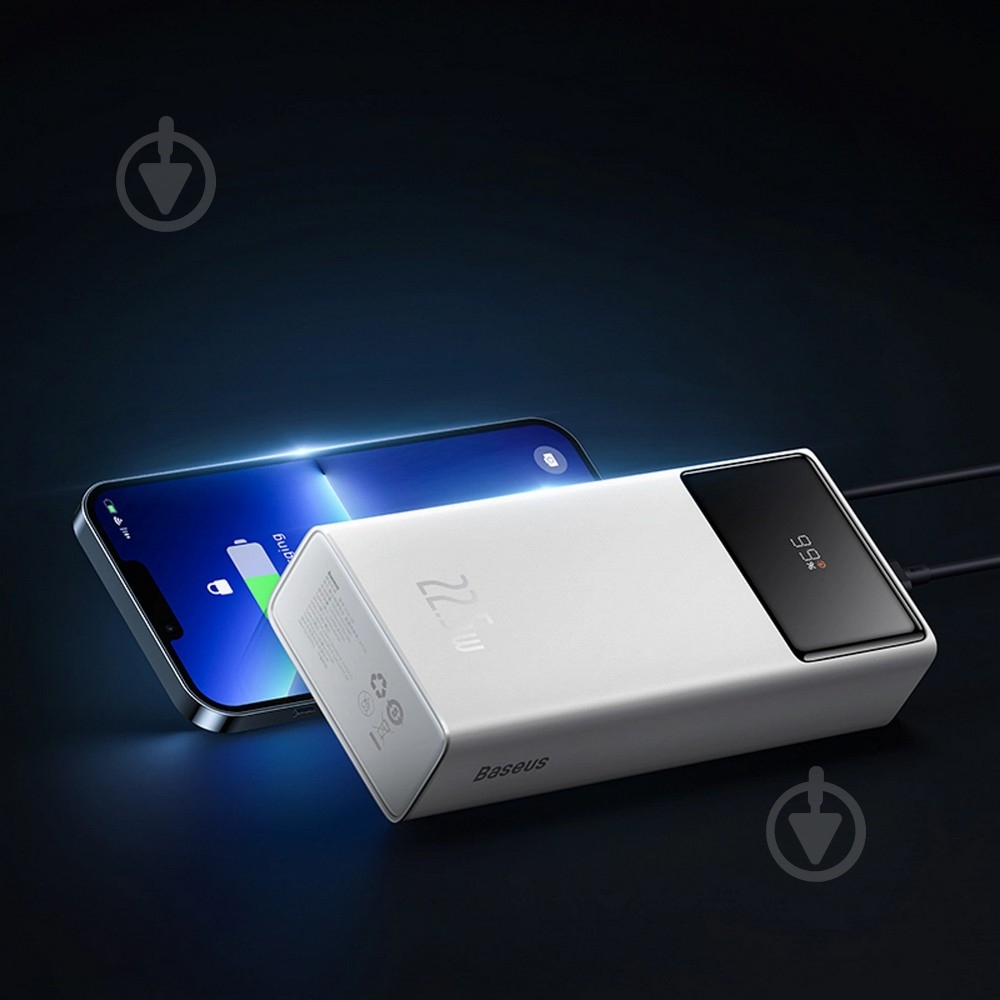 Повербанк BASEUS 30000 mAh white (E0027K01) - фото 8