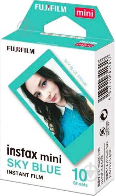 Фотобумага Fujifilm INSTAX MINI BLUE FRAME (54х86мм 10шт) - фото 1