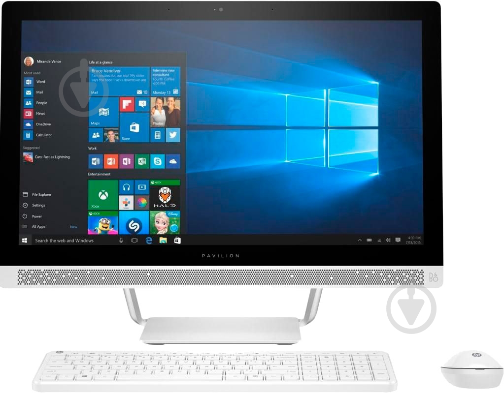 Моноблок HP Pavilion 24-b151ur 23,8" (Y6X51EA) white - фото 1