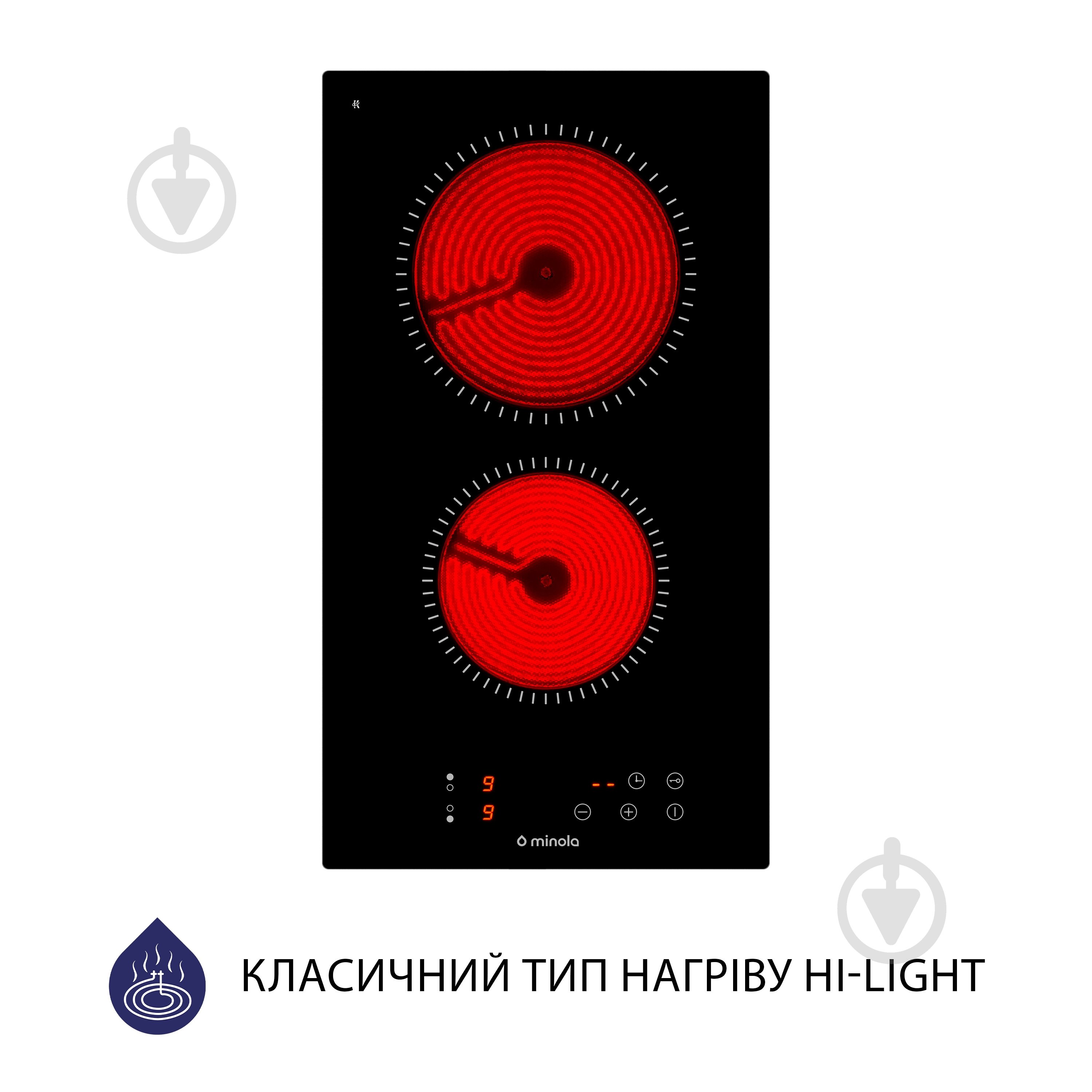 Варильна поверхня електрична Minola MVH 3031 KBL Hi-Light склокерамічна - фото 2