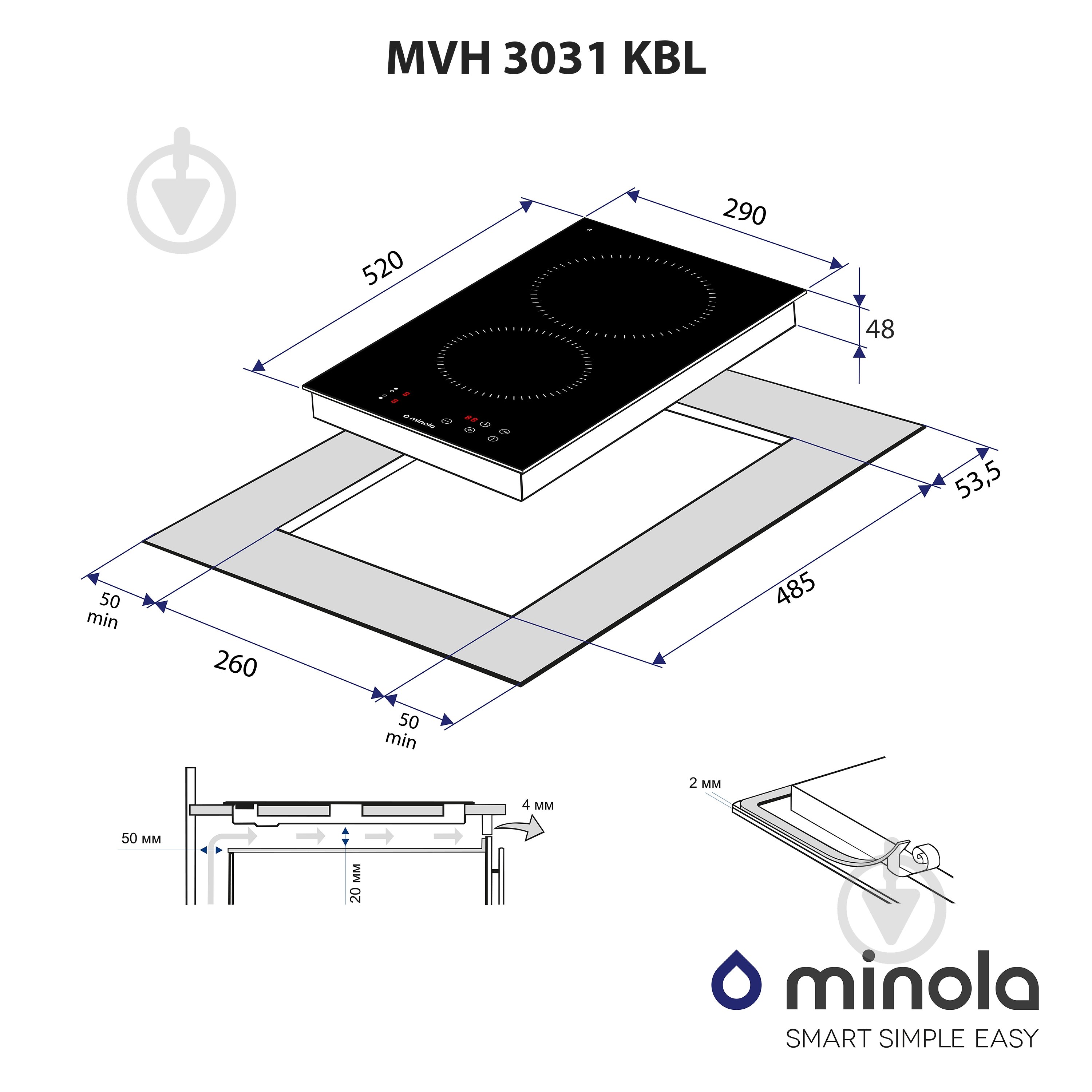 Варильна поверхня електрична Minola MVH 3031 KBL Hi-Light склокерамічна - фото 9