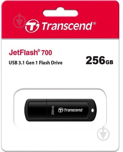 Флешпам'ять USB Transcend JetFlash 256 ГБ USB 3.1 black (TS256GJF700) - фото 4
