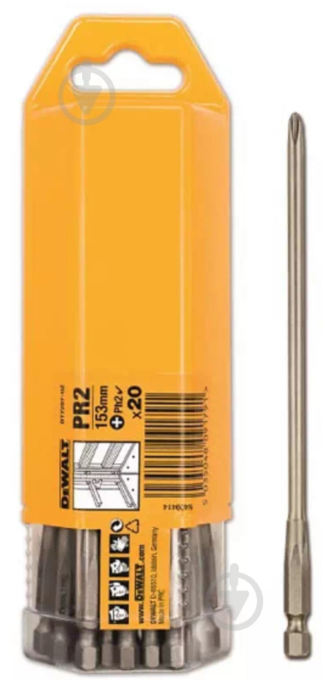 Набор бит DeWalt со шлицем для DCF6201 20 шт. DT7207 - фото 1