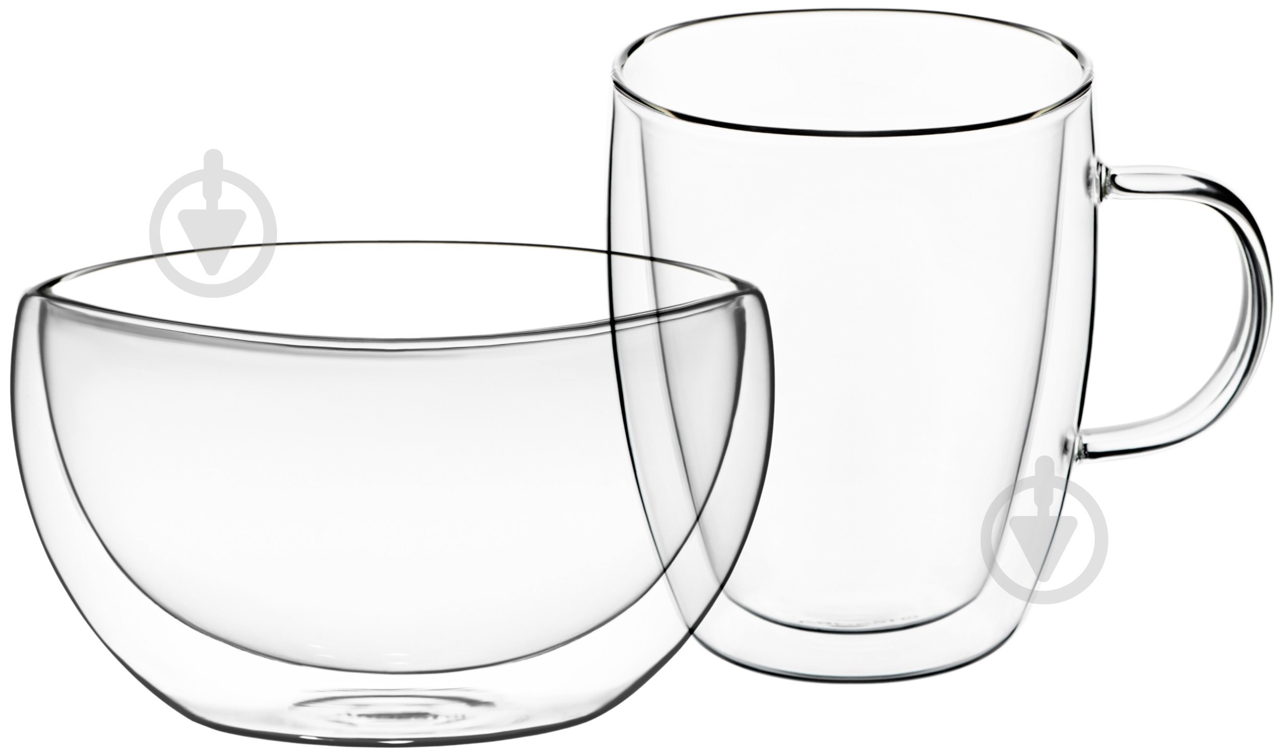 Набор для завтрака Ardesto чашка 270 мл и пиала 500 мл прозрачный AR2650BHR - фото 1 Набор для завтрака Ardesto чашка 270 мл и пиала 500 мл прозрачный AR2650BHR - фото 1