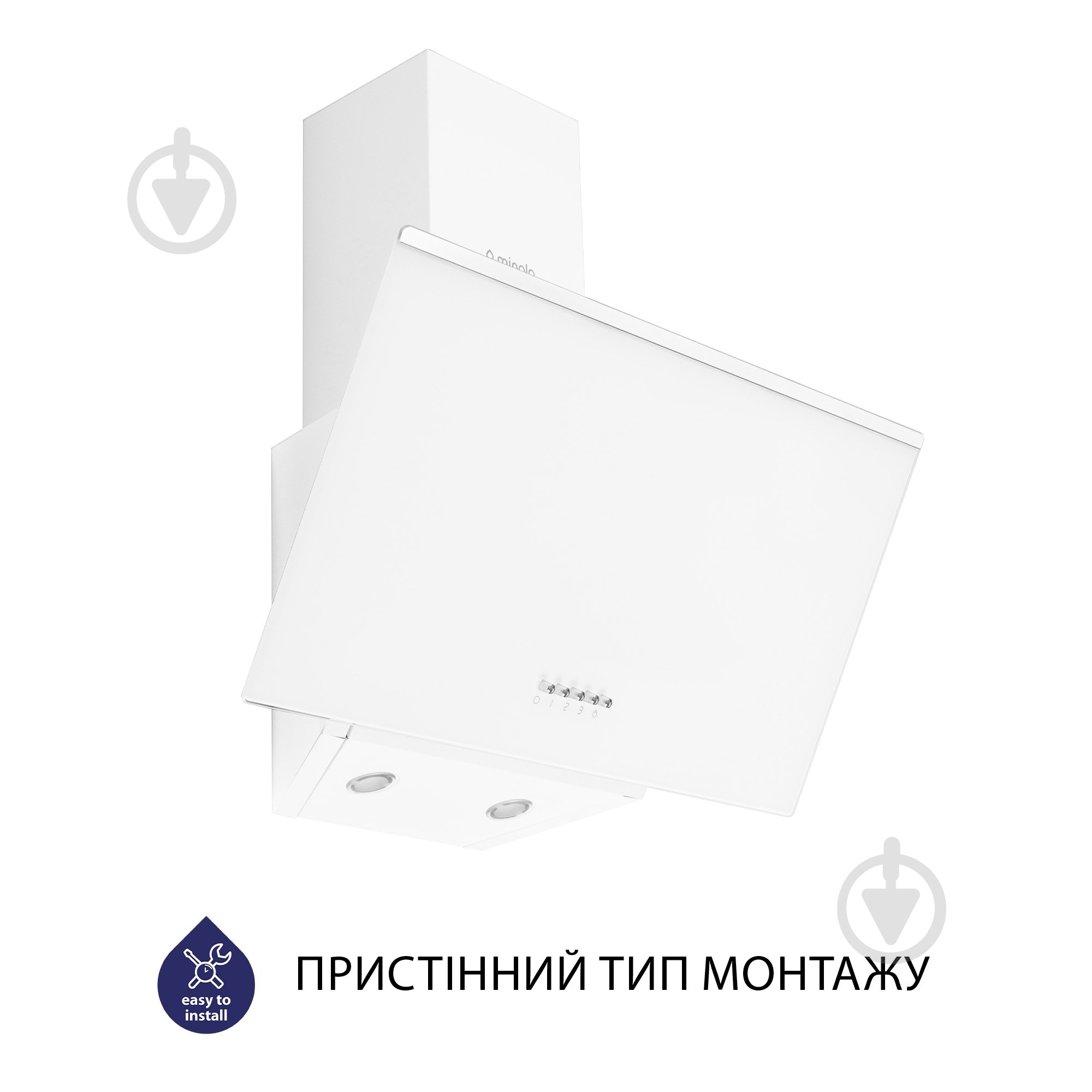 Витяжка Minola HDN 5222 WH/INOX 700 LED похила декоративна - фото 2