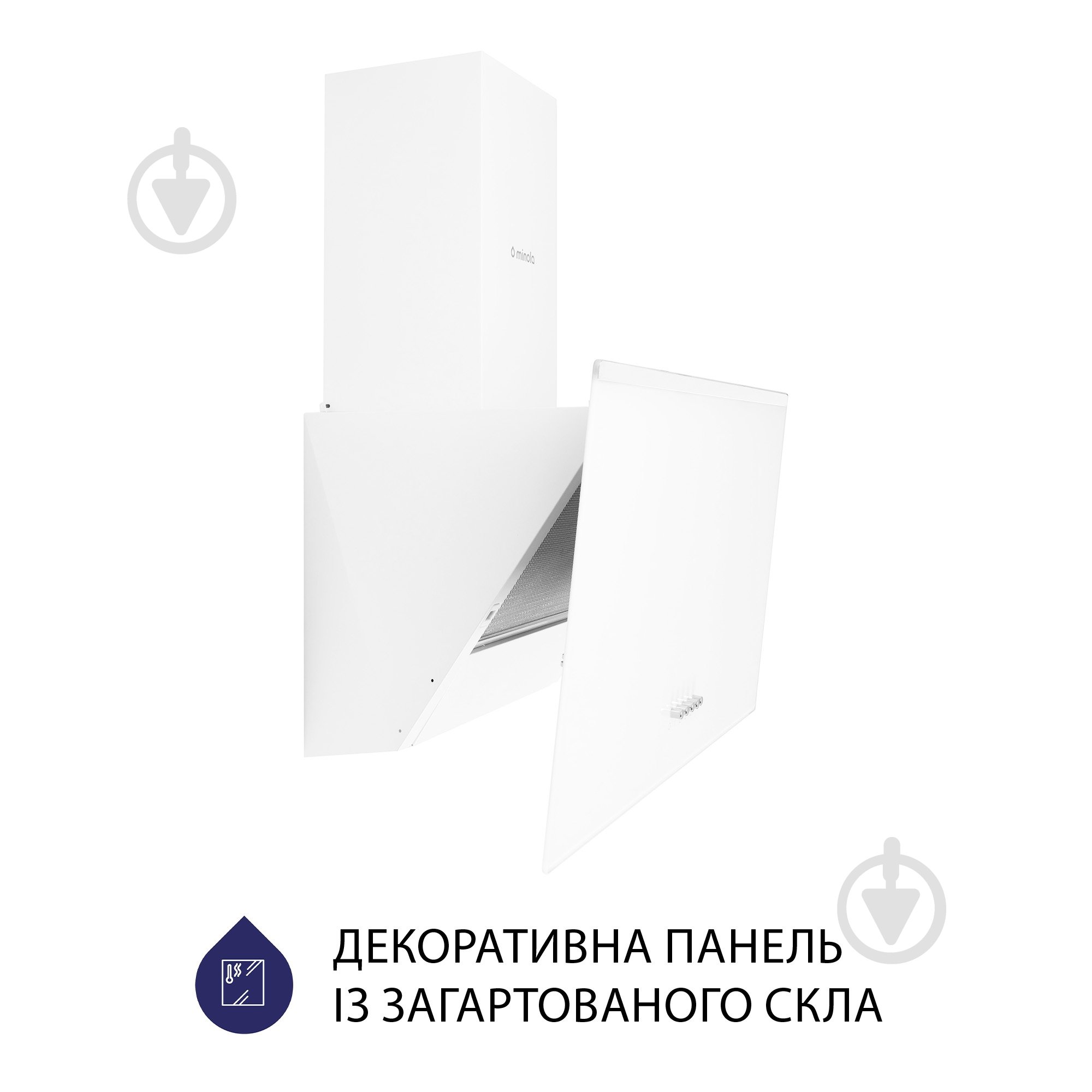 Витяжка Minola HDN 5222 WH/INOX 700 LED похила декоративна - фото 3