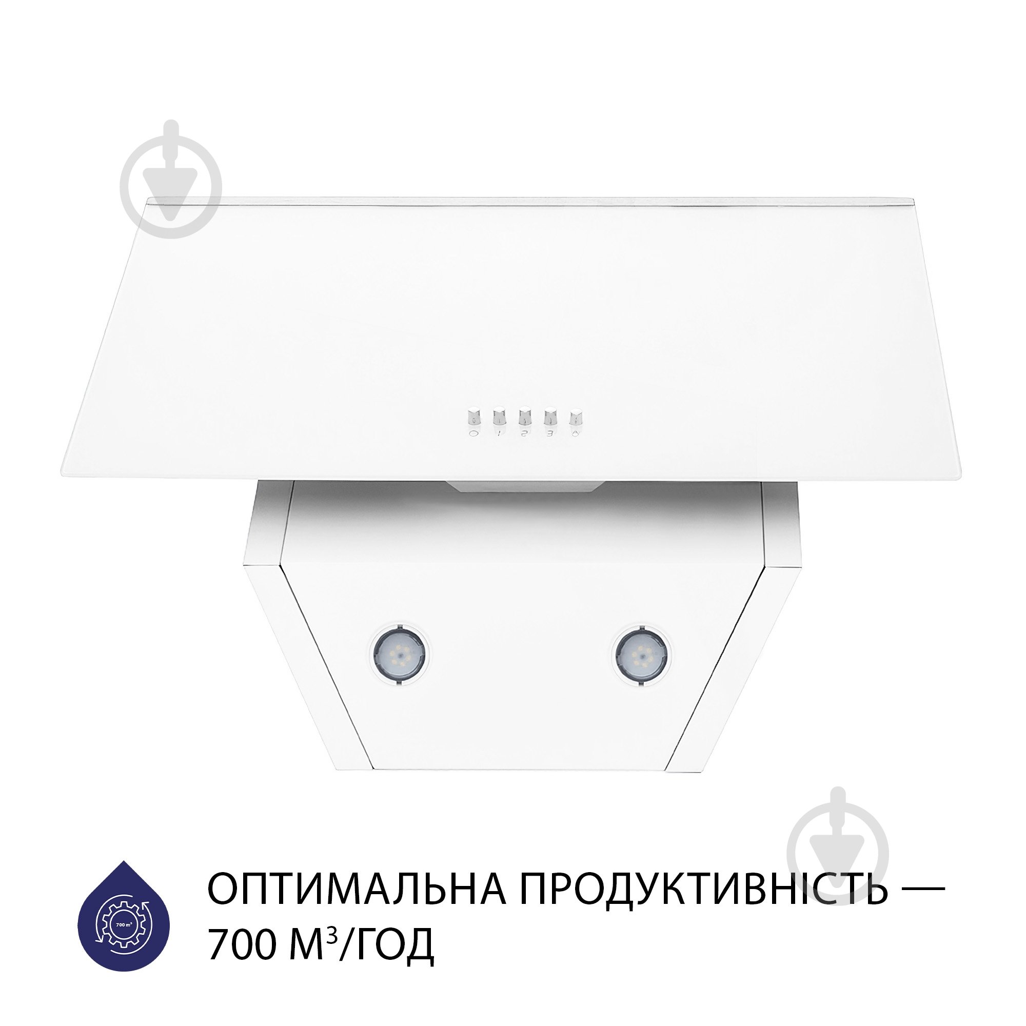 Витяжка Minola HDN 5222 WH/INOX 700 LED похила декоративна - фото 4