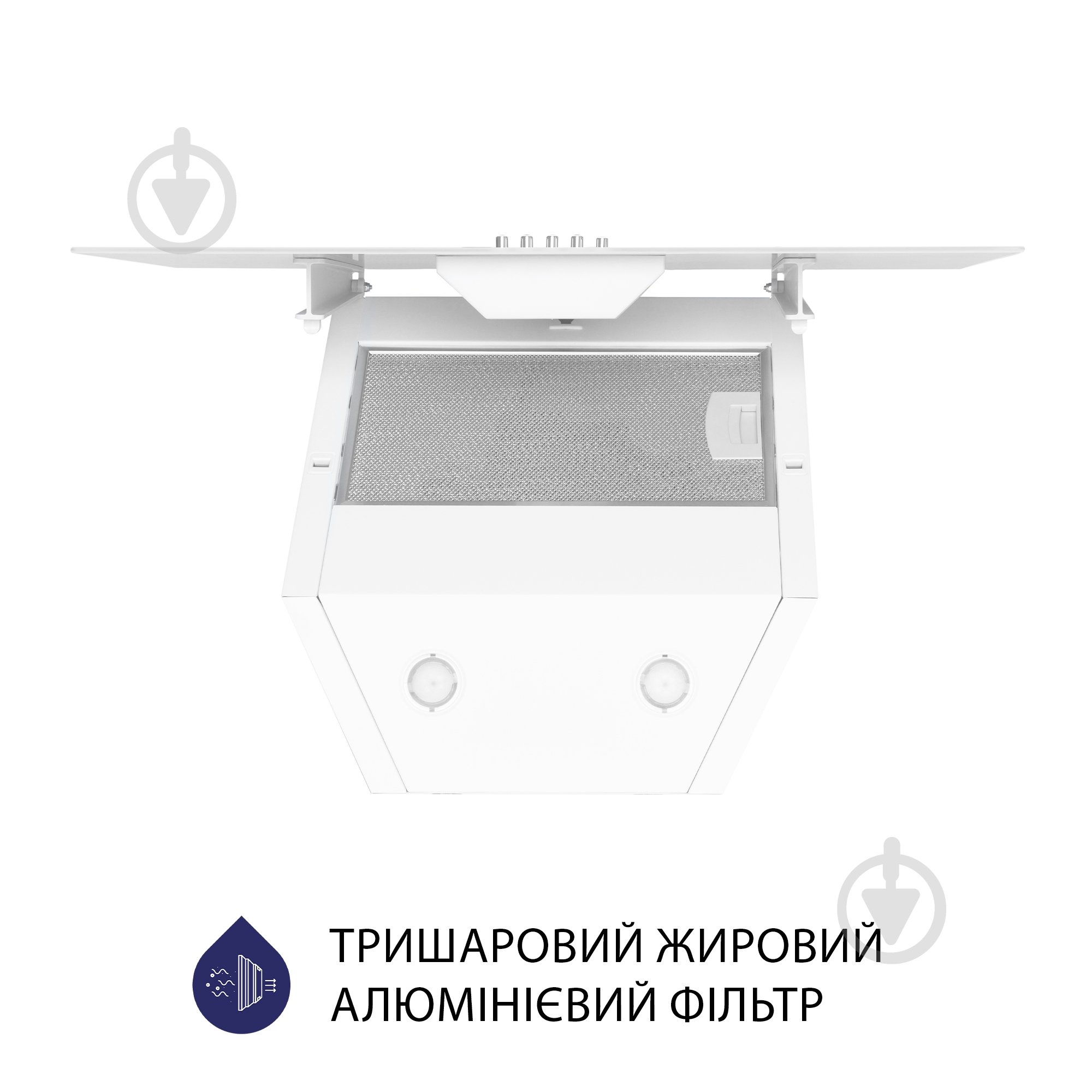 Витяжка Minola HDN 5222 WH/INOX 700 LED похила декоративна - фото 7