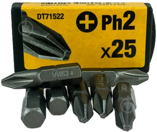 Набор бит DeWalt Philips Ph2 L=25 мм 25 шт. DT71522 - фото 3