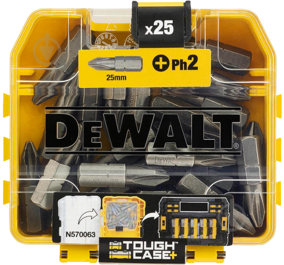Набор бит DeWalt Philips Ph2 L=25 мм 25 шт. DT71522 - фото 1