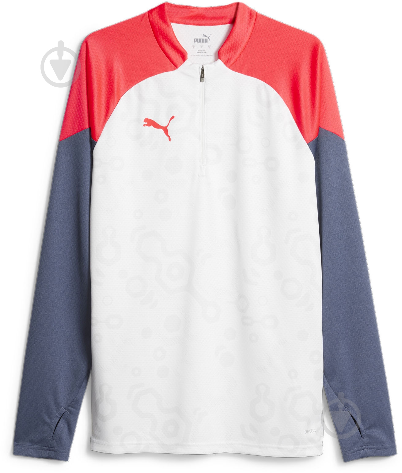 Джемпер Puma INDIVIDUALCUP 1/4 ZIP TOP 65848353 р.XL белый - фото 1