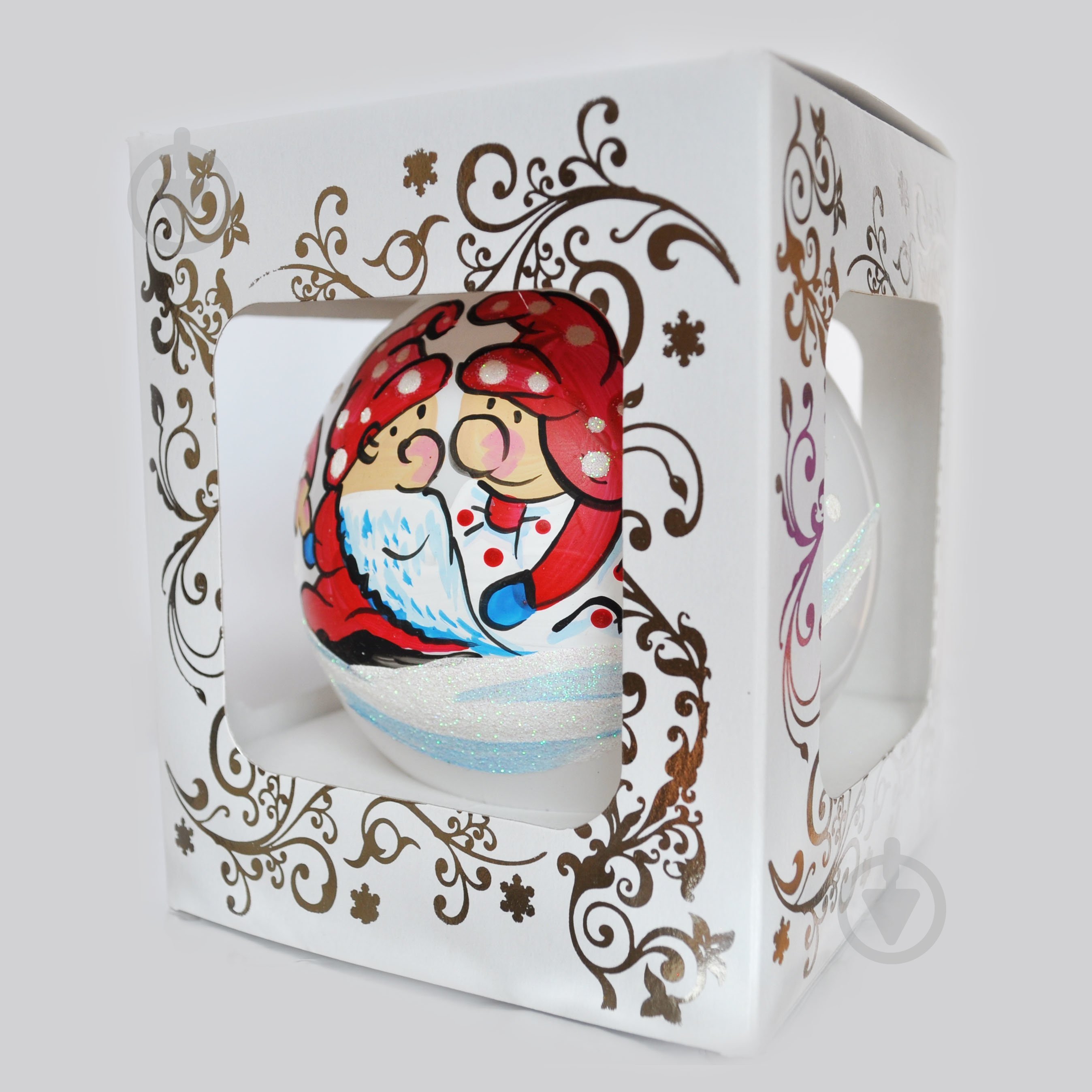 Куля ялинкова Гноми d 100 мм білий 4820001025262 - фото 3 Куля ялинкова Гноми d 100 мм білий 4820001025262 - фото 3