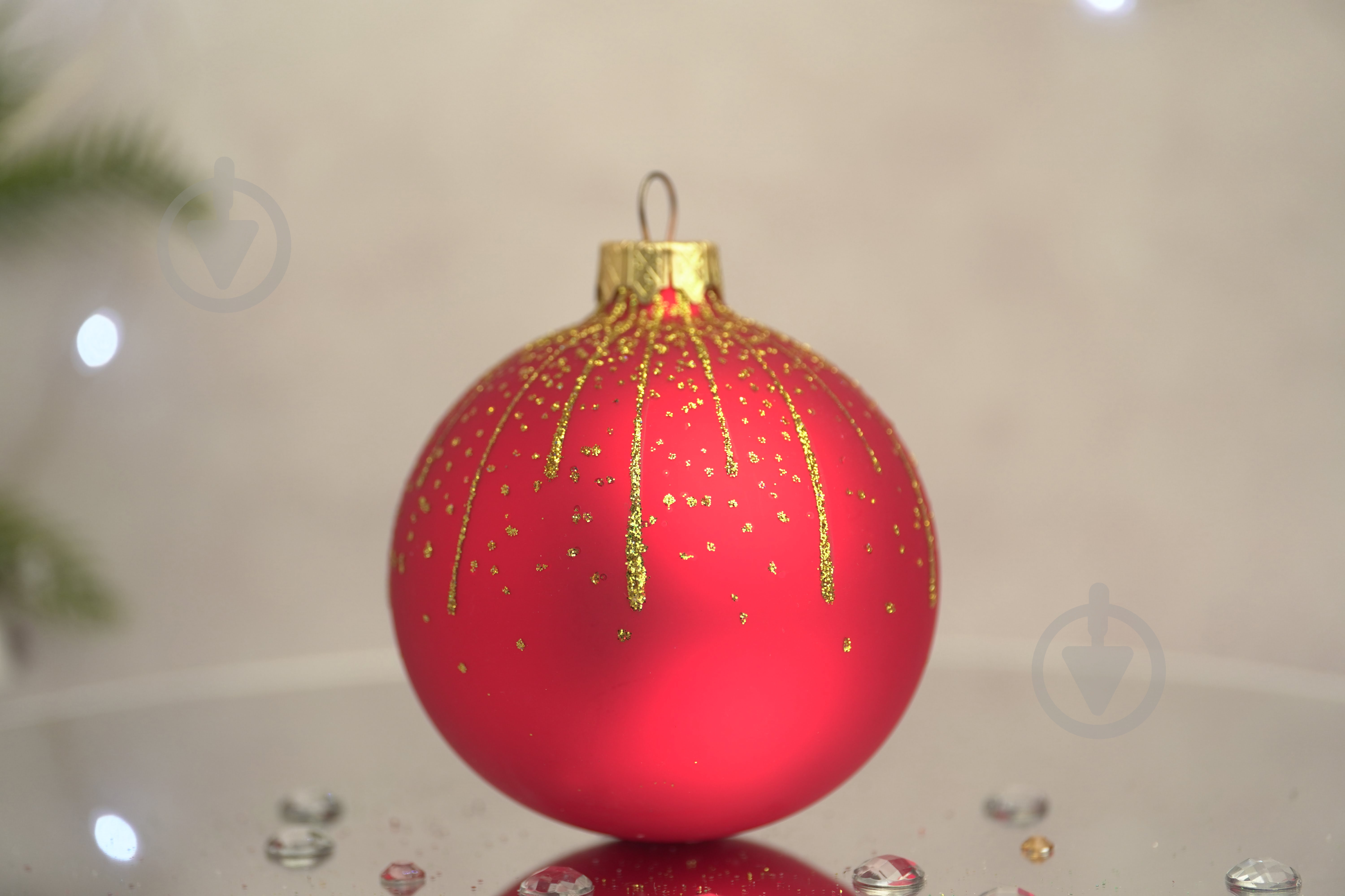 Куля ялинкова Блискуча мішура d 85 мм червоний 4820001154566 - фото 2