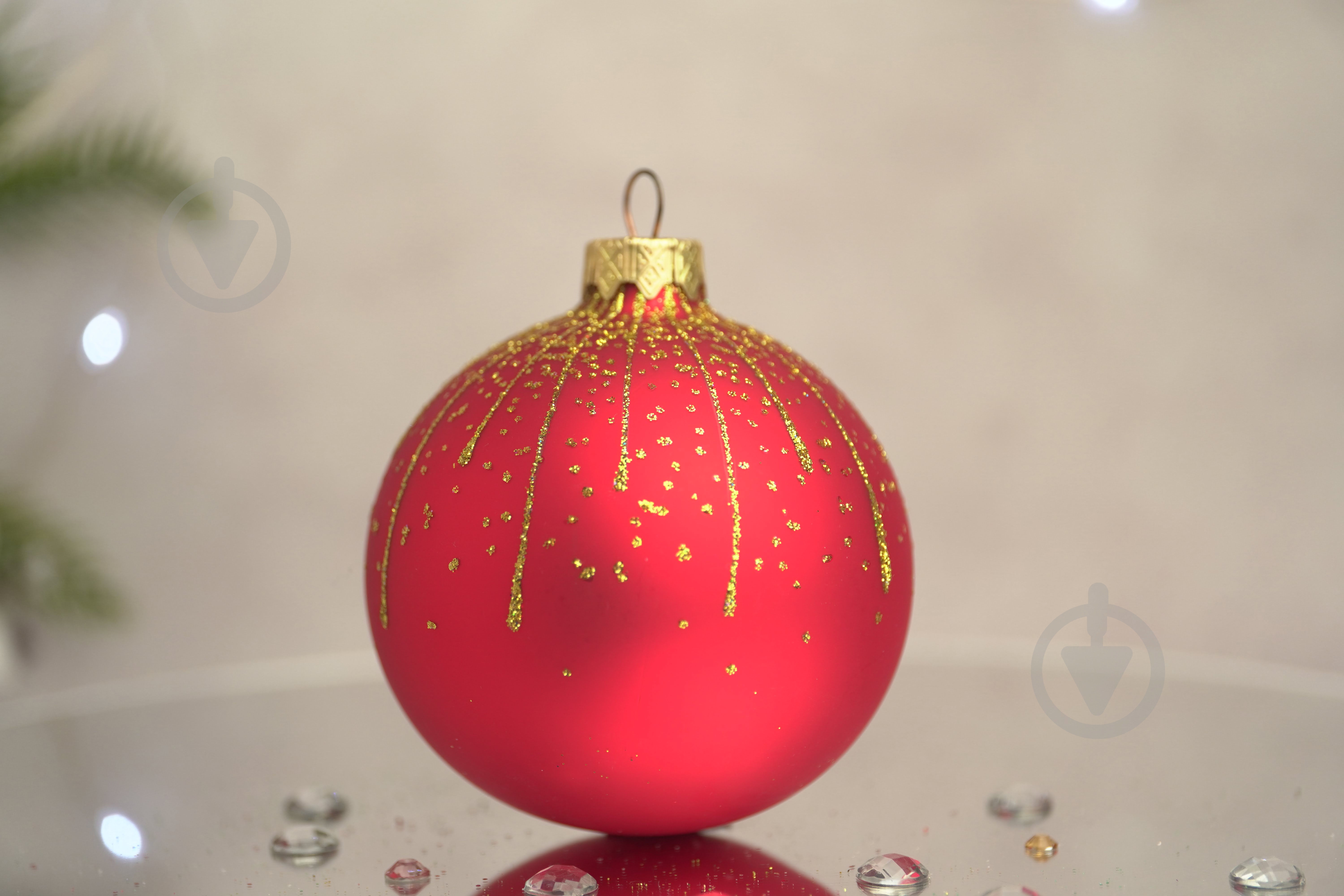 Куля ялинкова Блискуча мішура d 85 мм червоний 4820001154566 - фото 3