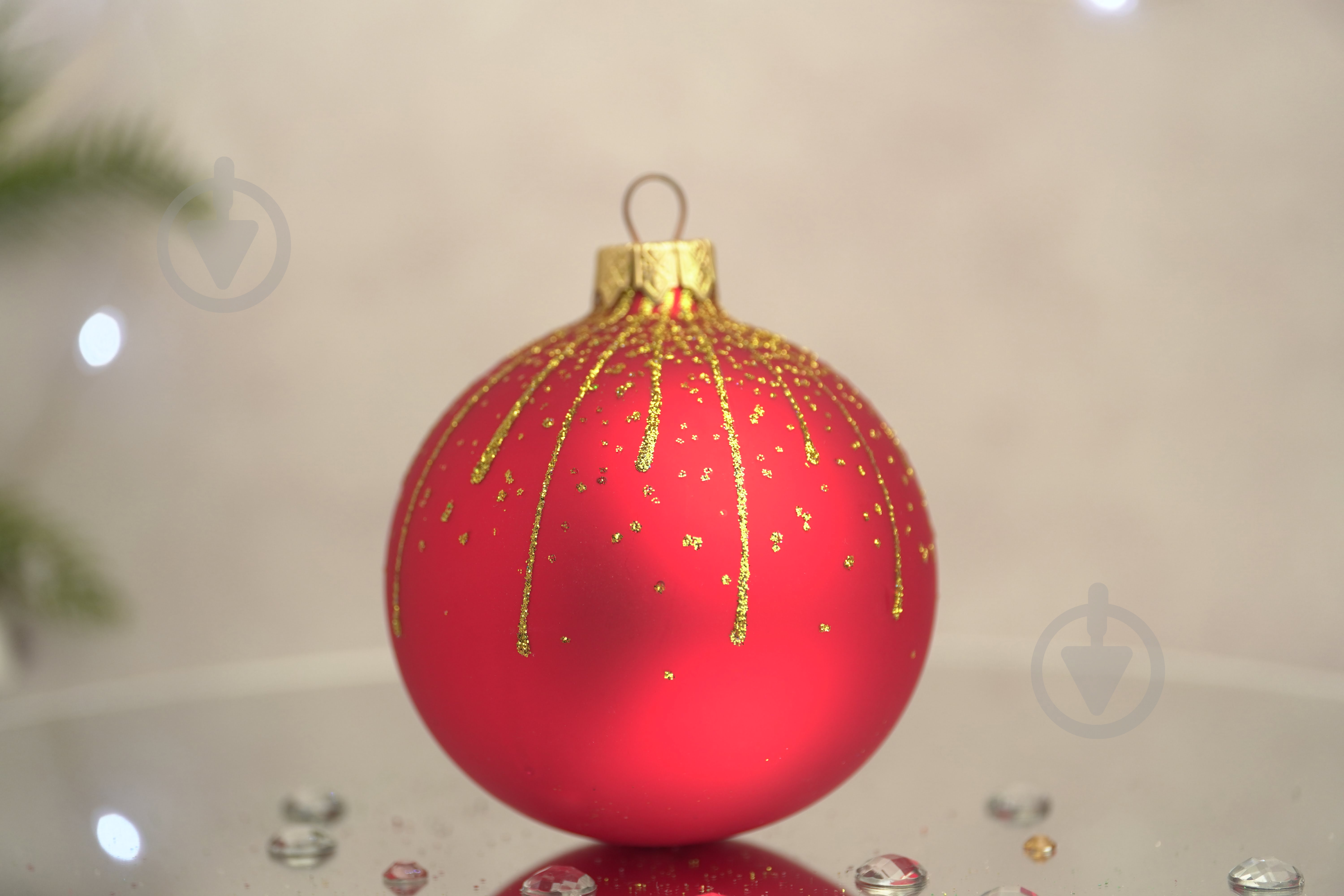 Куля ялинкова Блискуча мішура d 85 мм червоний 4820001154566 - фото 4