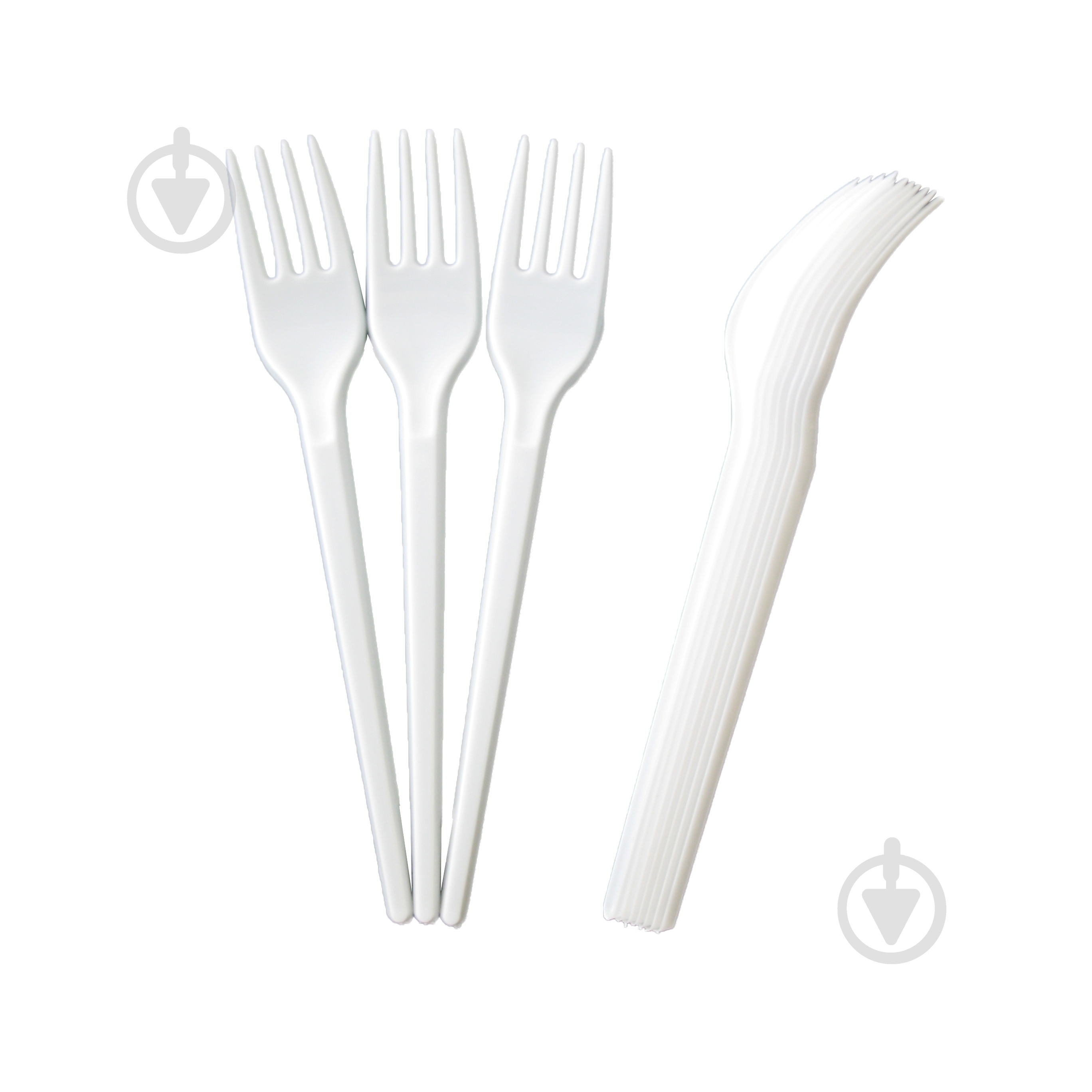 Вилка одноразовая к шашлыку из полистирола Пластимир 10 шт. - фото 1