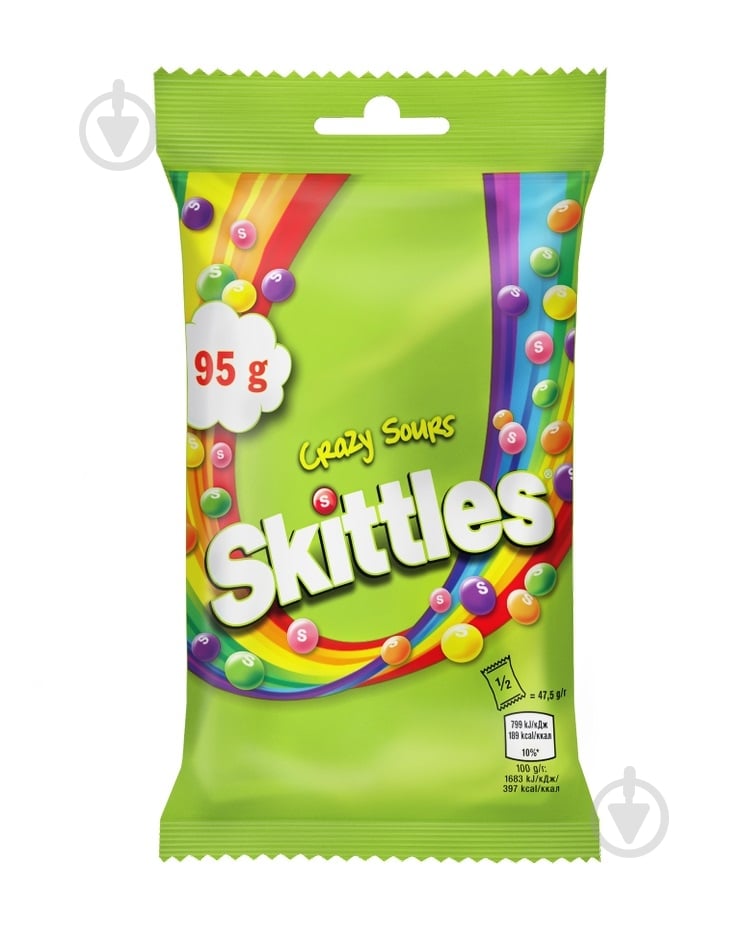Драже жевательные Skittles Кисло микс 95 г - фото 1