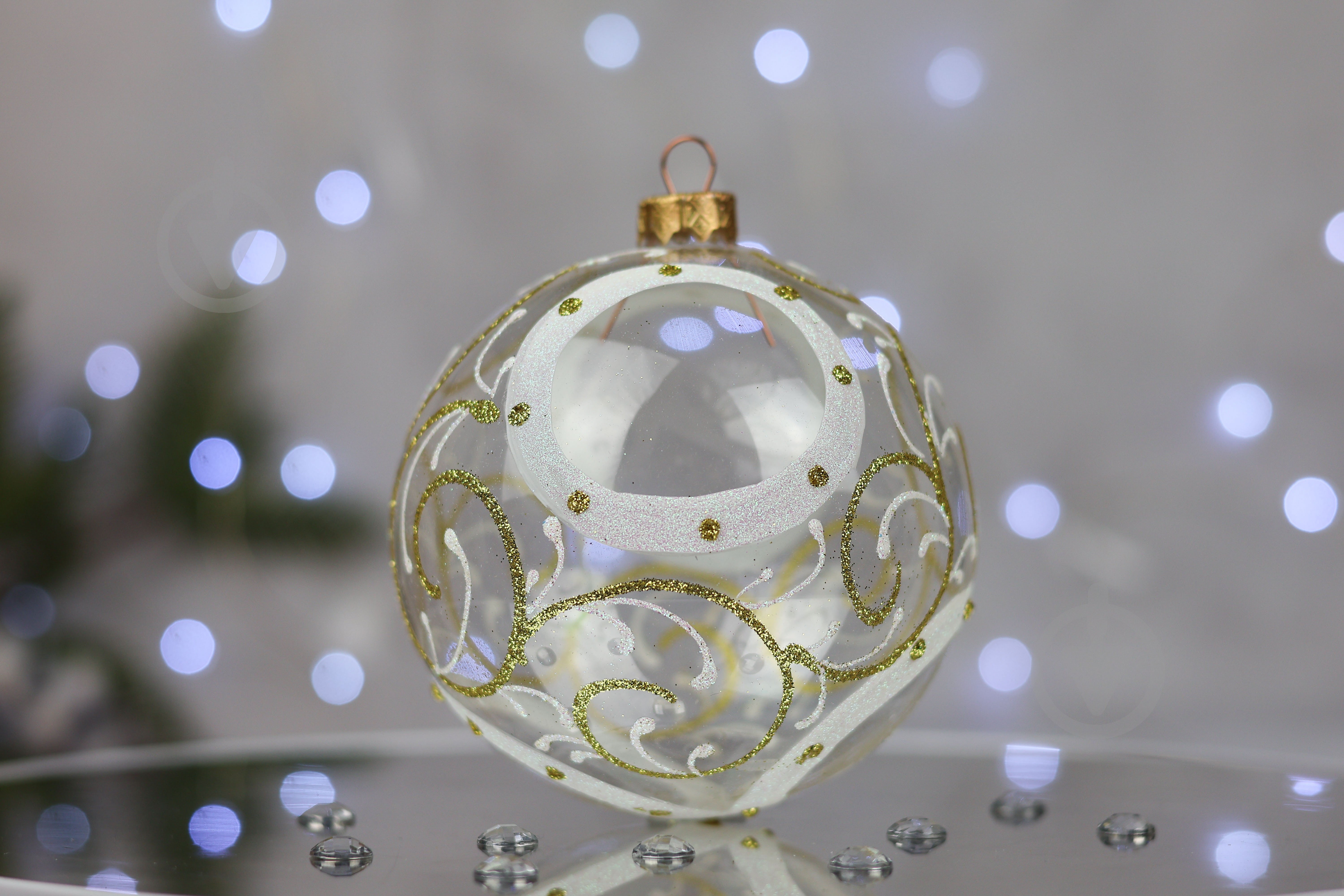 Куля ялинкова Чотири кола геометрія d 100 мм прозорий 4820001024074 - фото 4 Куля ялинкова Чотири кола геометрія d 100 мм прозорий 4820001024074 - фото 4