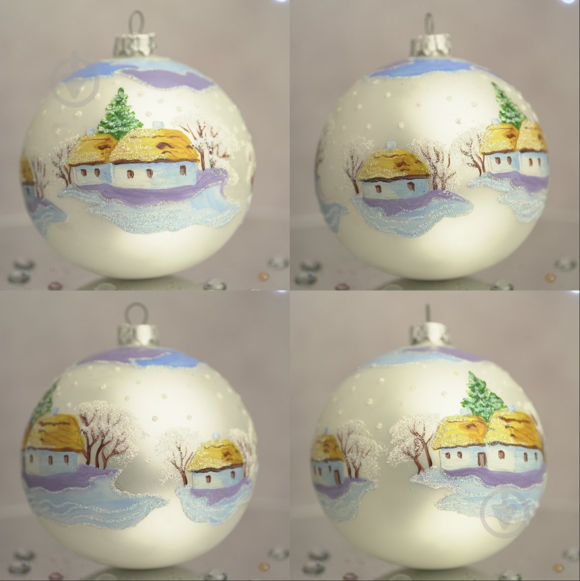 Куля ялинкова Засніжене село d 100 мм білий 4820001154962 - фото 6 Куля ялинкова Засніжене село d 100 мм білий 4820001154962 - фото 6