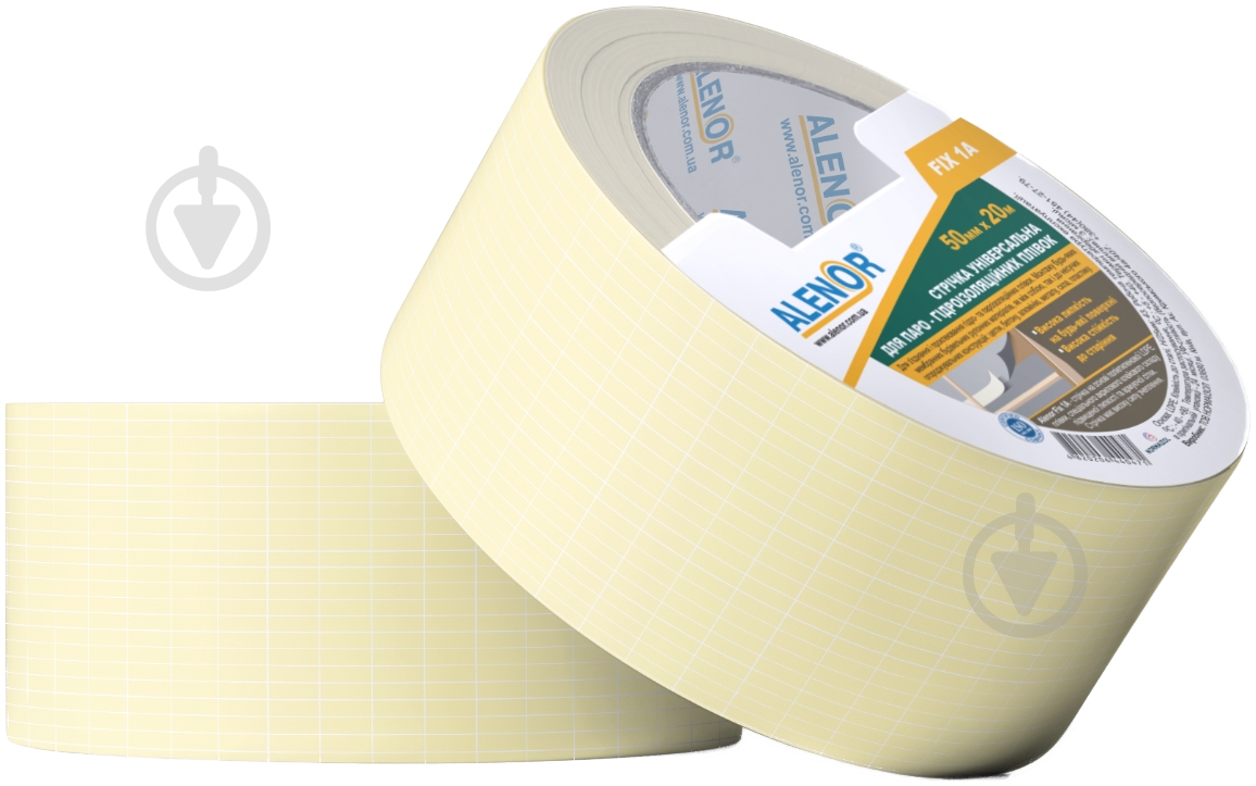 Лента клейкая ремонтно-монтажная для склеивания паро-, гидроизоляционных плёнок и мембран Alenor Fix1A 50 мм (20 м) Alenor - фото 2