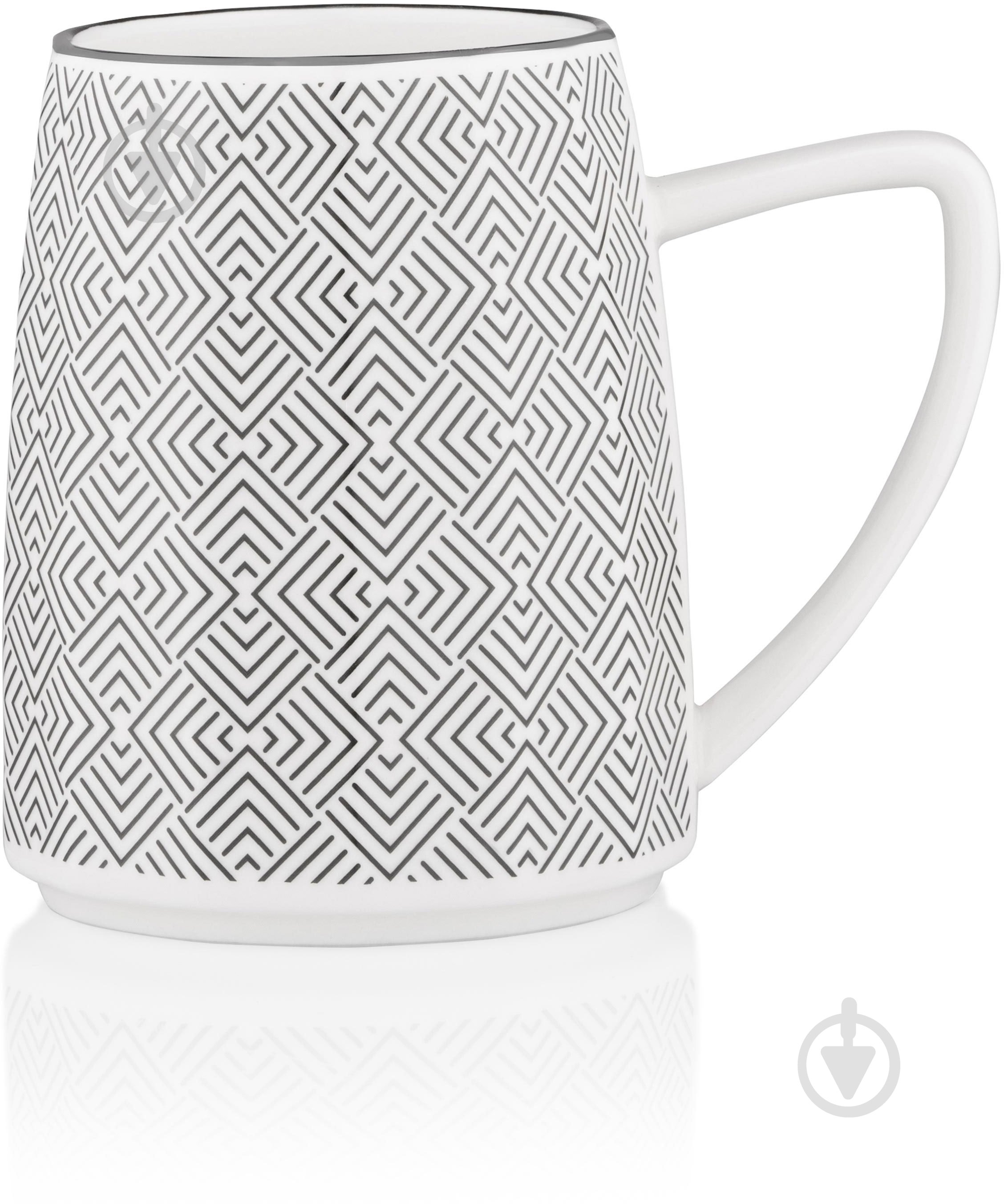 Чашка Ardesto Lamberto 360 мл бело-серая AR3050 - фото 2 Чашка Ardesto Lamberto 360 мл бело-серая AR3050 - фото 2