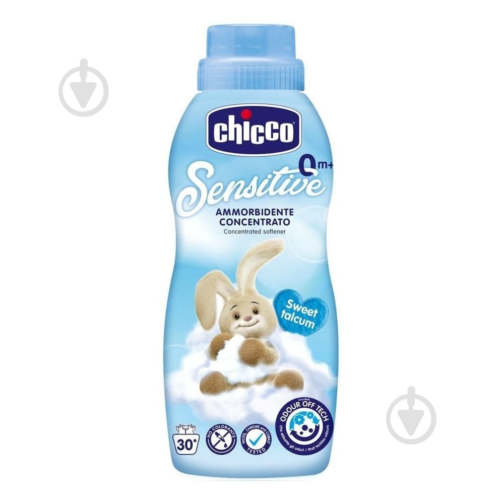 Кондиционер-ополаскиватель Chicco Sweet Talcum Sensitive 0,75 л - фото 1