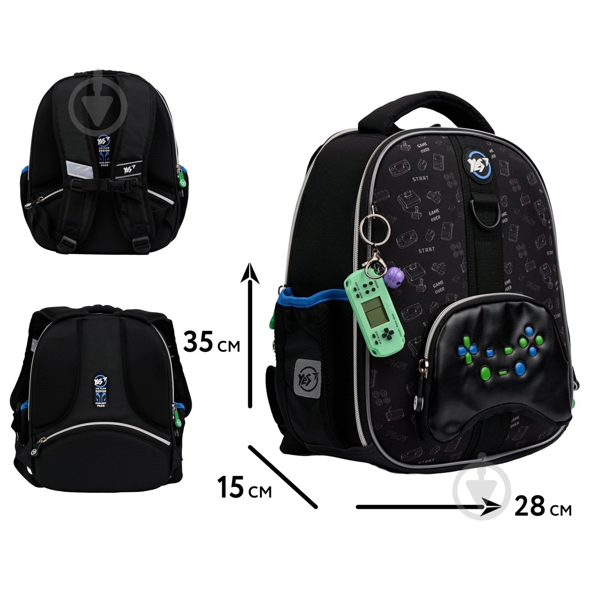 Рюкзак каркасний YES #Школа H-100 Game On! 559897 - фото 2 Рюкзак каркасний YES #Школа H-100 Game On! 559897 - фото 2