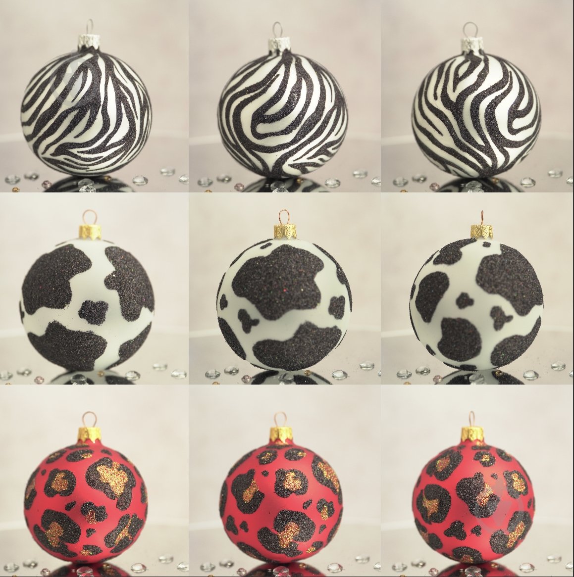 Набор елочных шаров Сафари d 85 мм 5 шт./уп. - фото 1 Набор елочных шаров Сафари d 85 мм 5 шт./уп. - фото 1