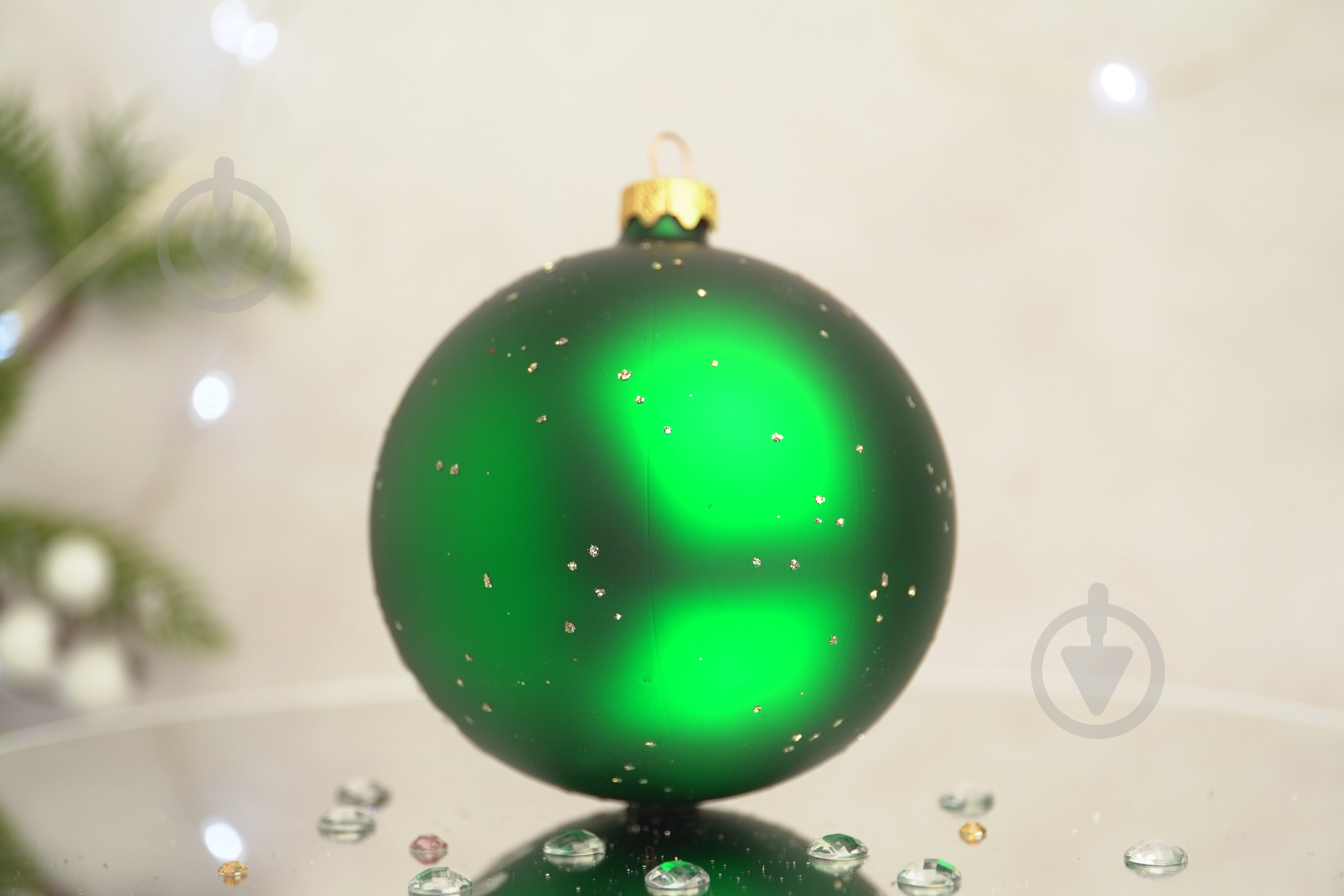 Куля ялинкова Квіткова крижинка d 100 мм зелений 4820001154337 - фото 4 Куля ялинкова Квіткова крижинка d 100 мм зелений 4820001154337 - фото 4