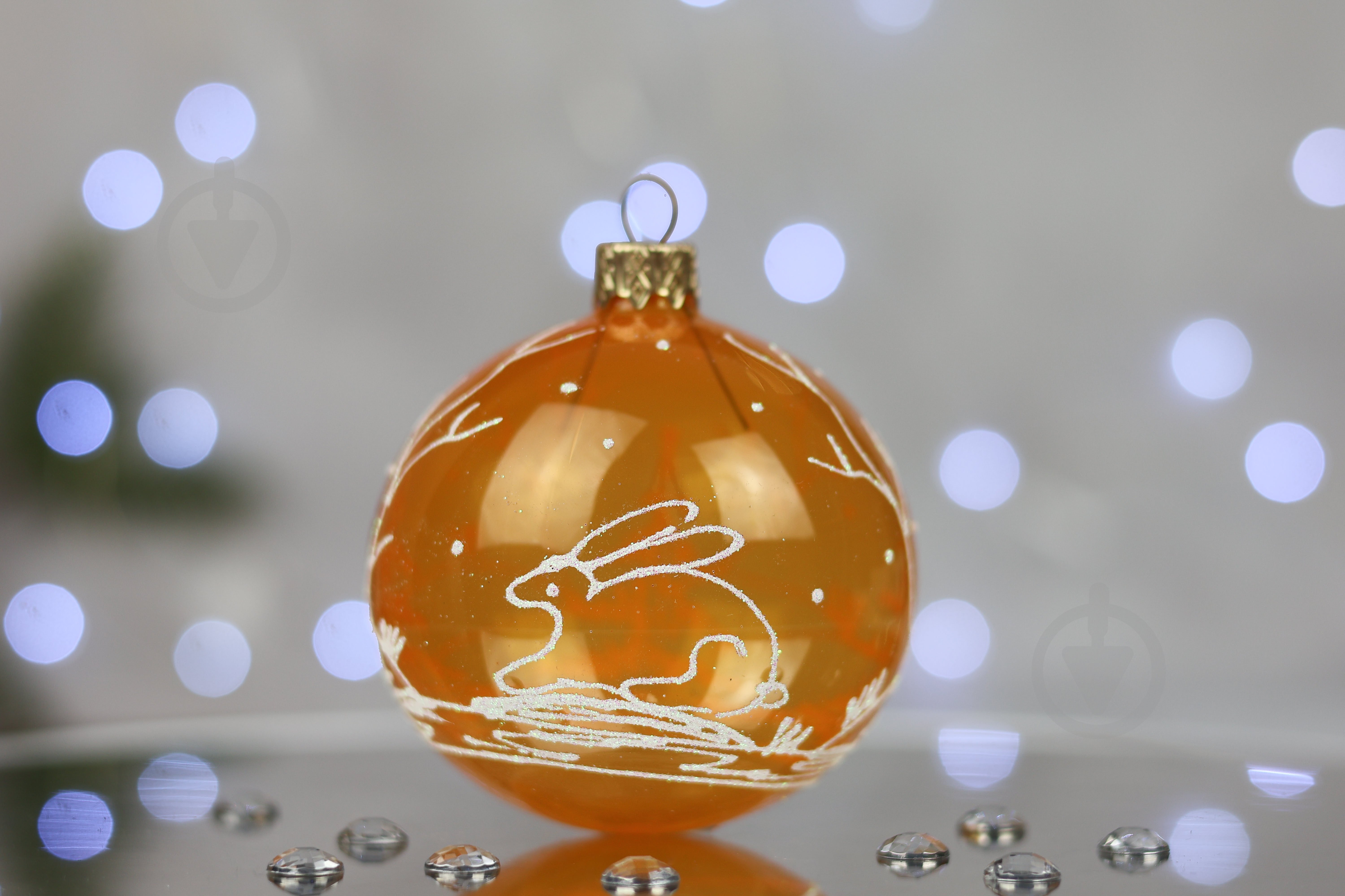 Куля ялинкова Заєць d 85 мм золото 7806723230792 - фото 1 Куля ялинкова Заєць d 85 мм золото 7806723230792 - фото 1