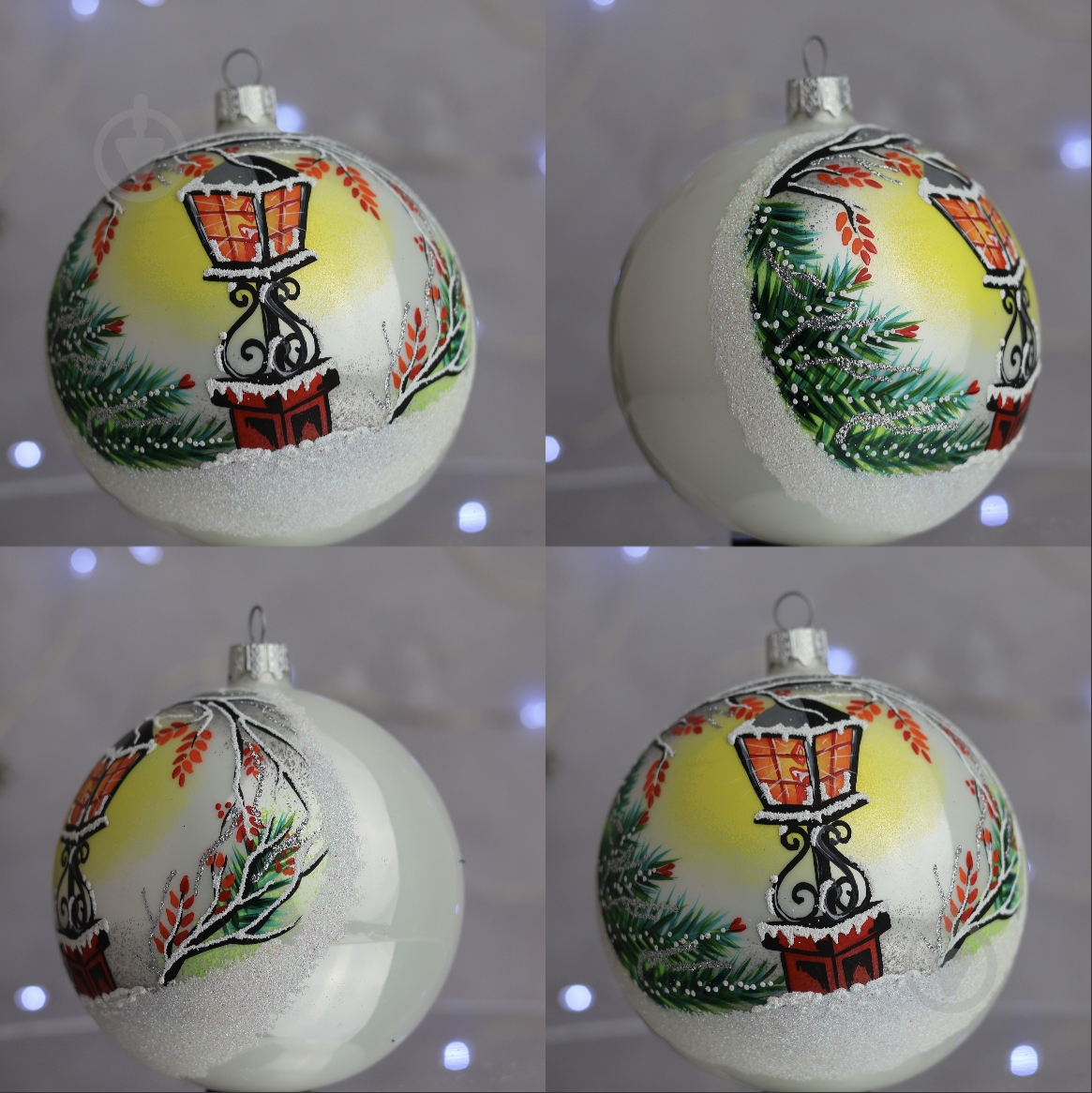 Куля ялинкова Новорічний ліхтар d 100 мм білий 4820001112795 - фото 4 Куля ялинкова Новорічний ліхтар d 100 мм білий 4820001112795 - фото 4