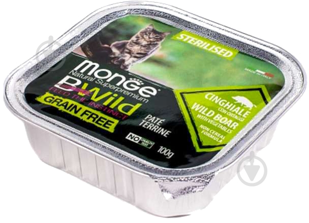 Корм для котів Monge BWild Grain Free Wet Sterilised беззерновий кабан із овочами 100 г - фото 2