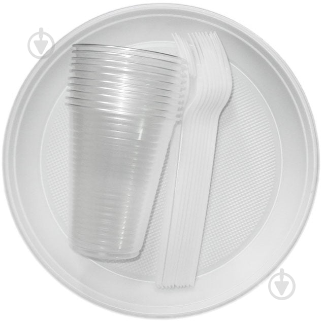 Набір посуду одноразовий з полістиролу Пластимир 10 шт. - фото 1