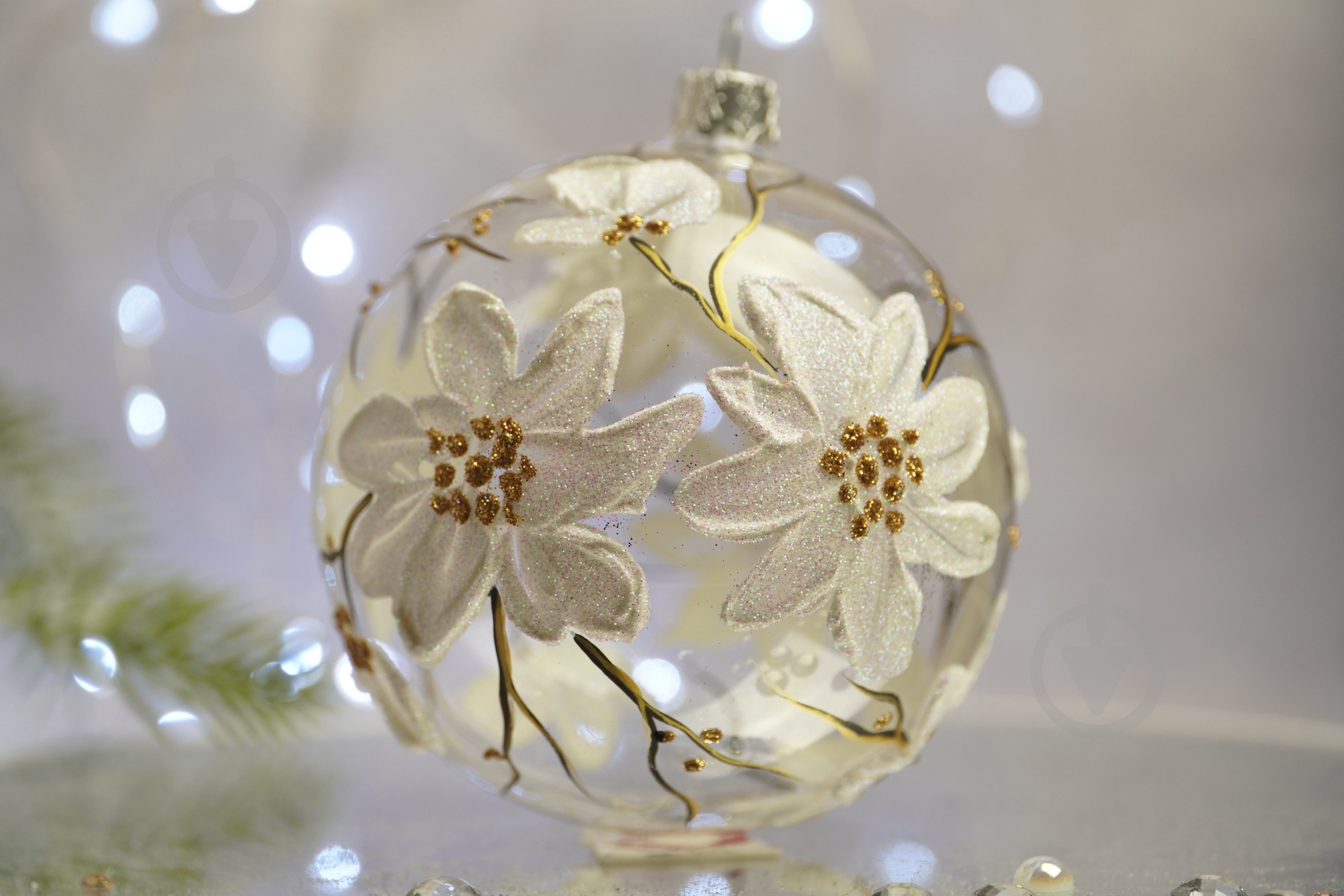 Куля ялинкова Магнолія біла d 100 мм прозорий 4820001112443 - фото 3