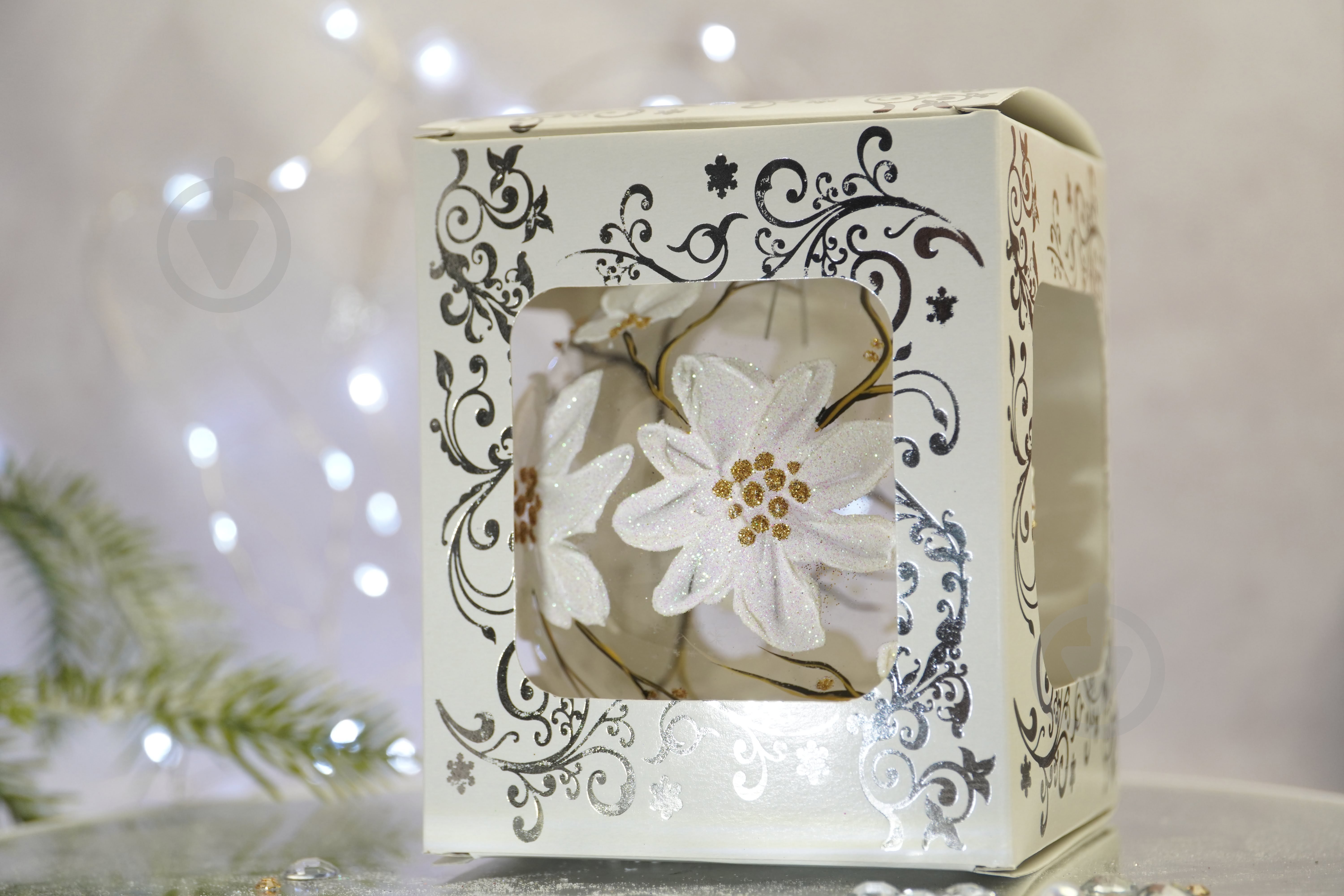 Куля ялинкова Магнолія біла d 100 мм прозорий 4820001112443 - фото 4