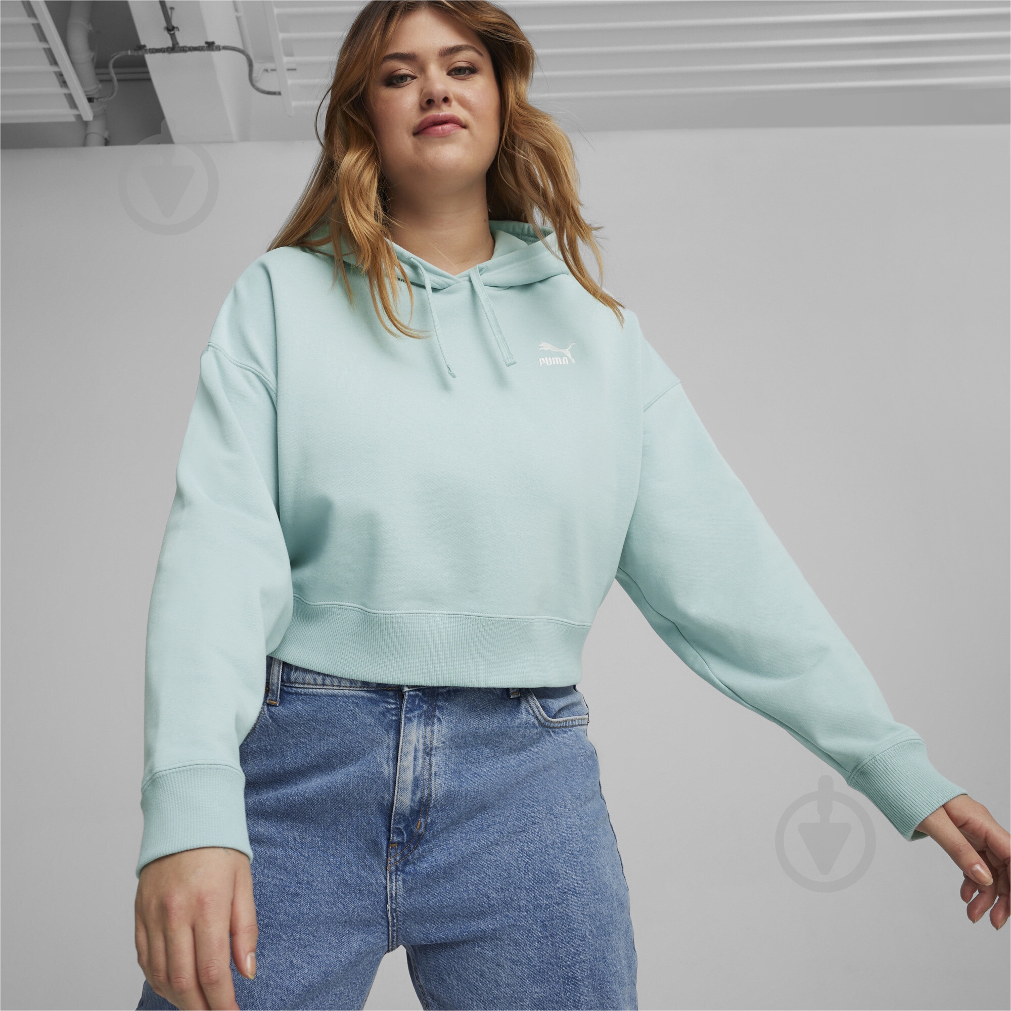 Джемпер Puma BETTER CLASSICS CROPPED HOODIE TR 62422922 р.M голубой - фото 4