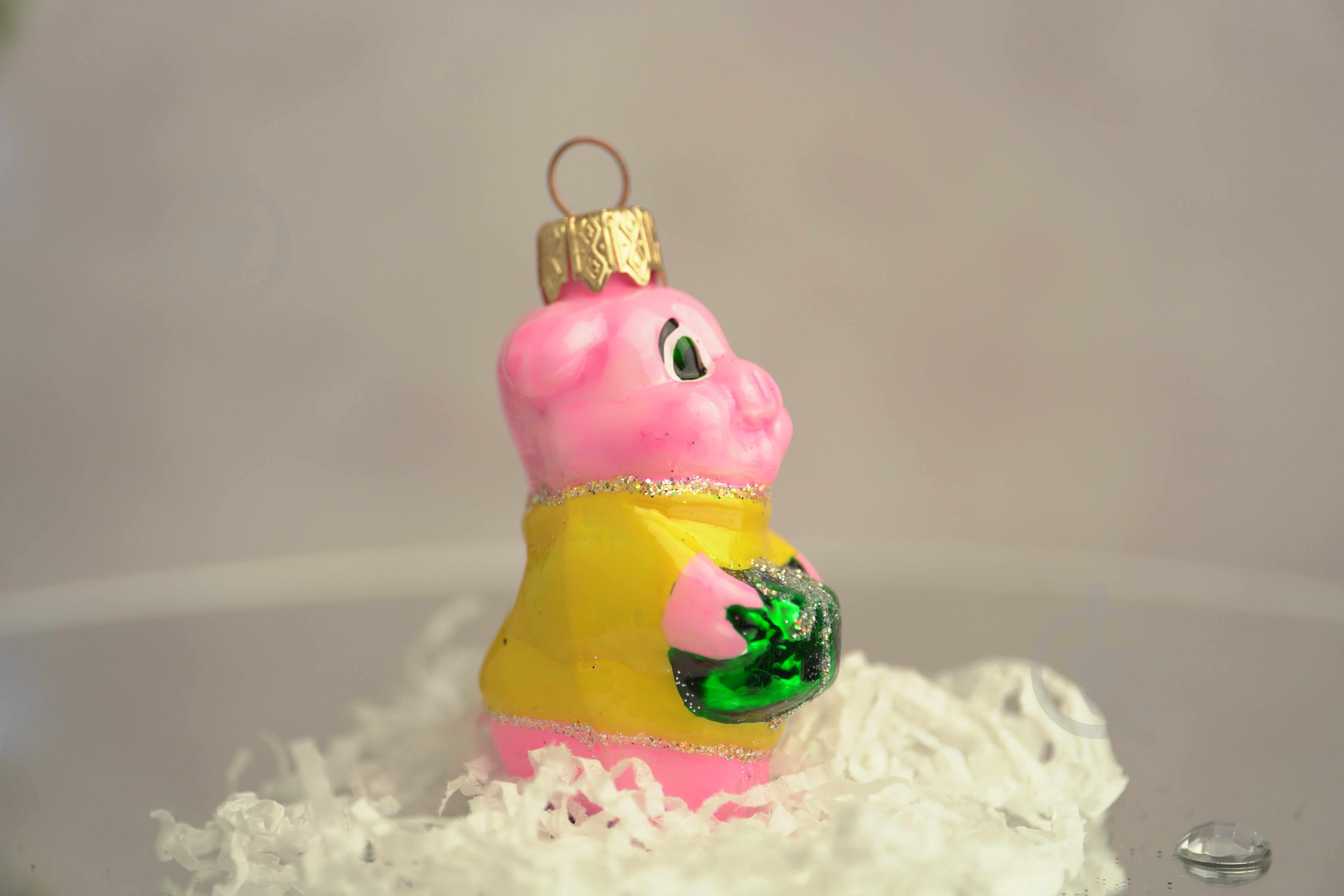 Іграшка на ялинку Новорічна свинка 7 см рожевий - фото 2 Іграшка на ялинку Новорічна свинка 7 см рожевий - фото 2
