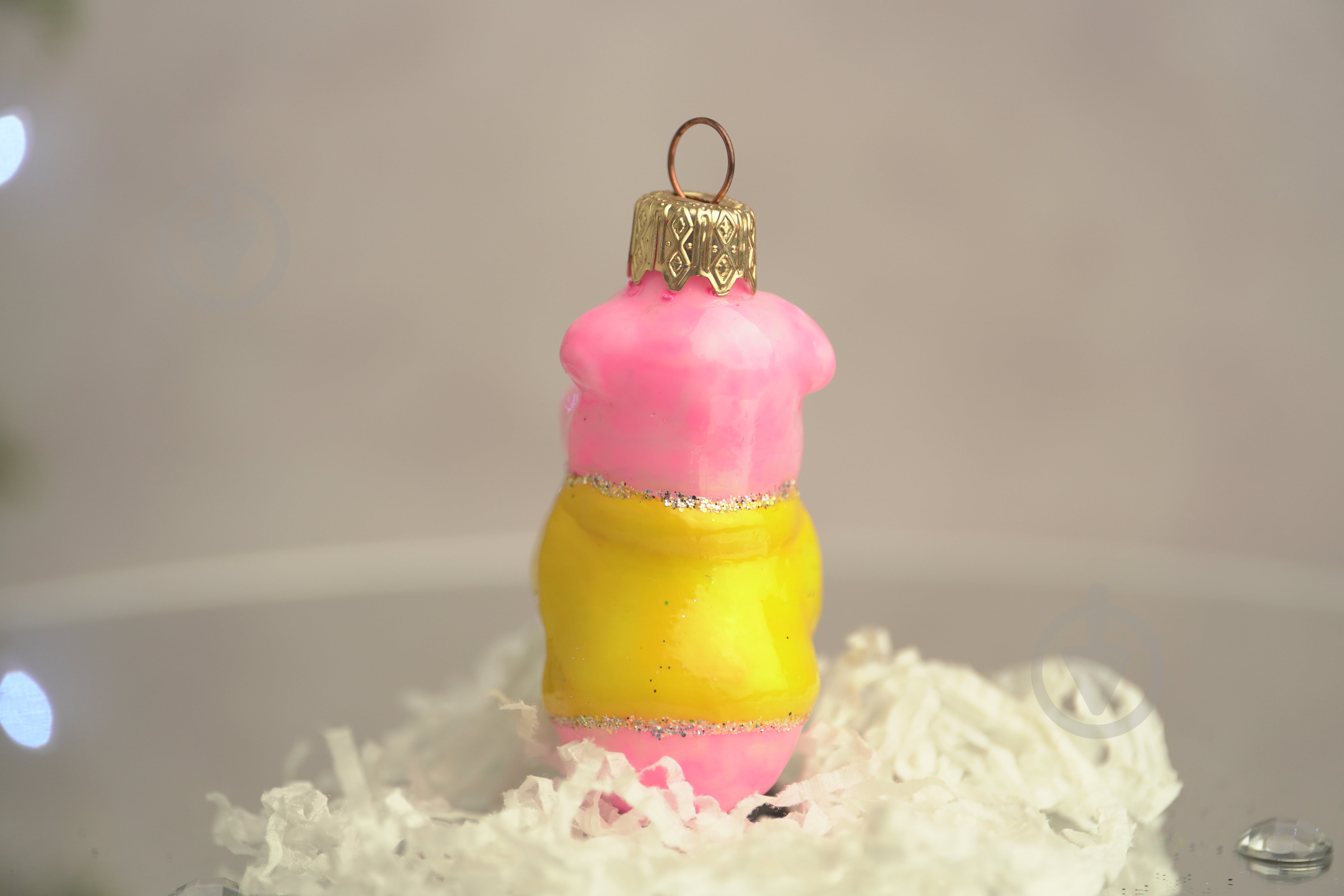 Іграшка на ялинку Новорічна свинка 7 см рожевий - фото 3 Іграшка на ялинку Новорічна свинка 7 см рожевий - фото 3