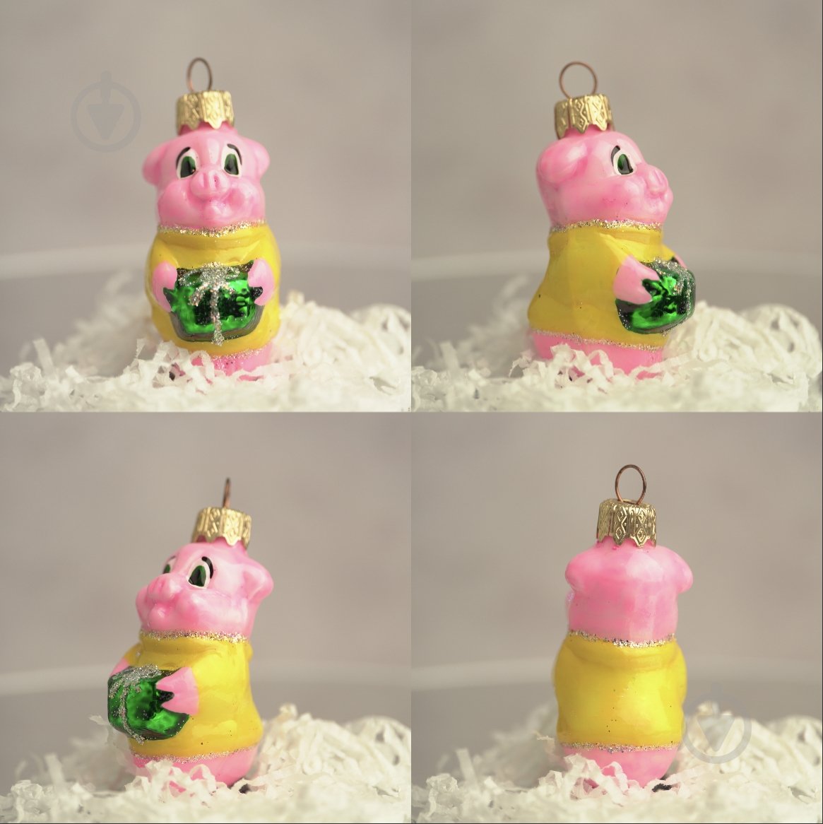 Іграшка на ялинку Новорічна свинка 7 см рожевий - фото 4 Іграшка на ялинку Новорічна свинка 7 см рожевий - фото 4