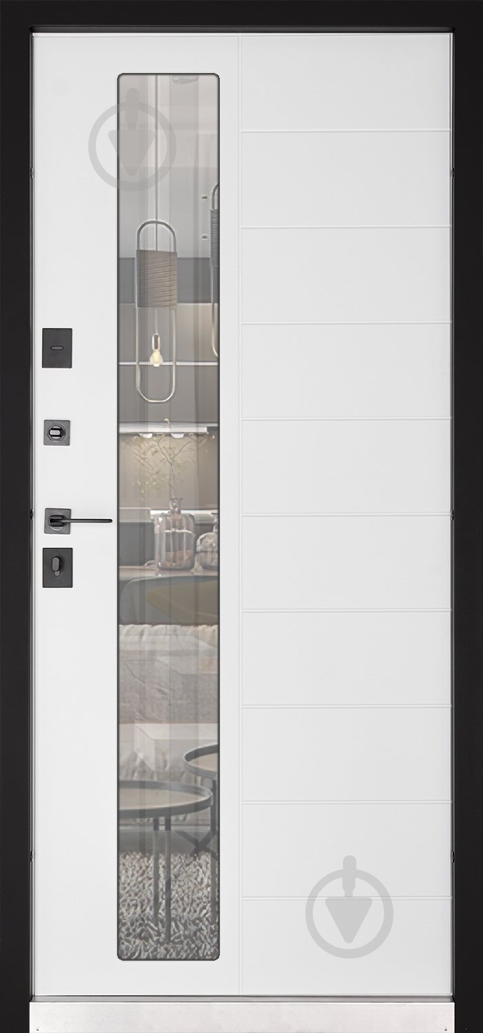 Дверь входная Abwehr MG3 (529+529)(Vв)(ВСМс)(СПЗ)096Л(7016n)+(Б) NEW RAL 7016 / белая текстура 2050x960 мм левая - фото 3