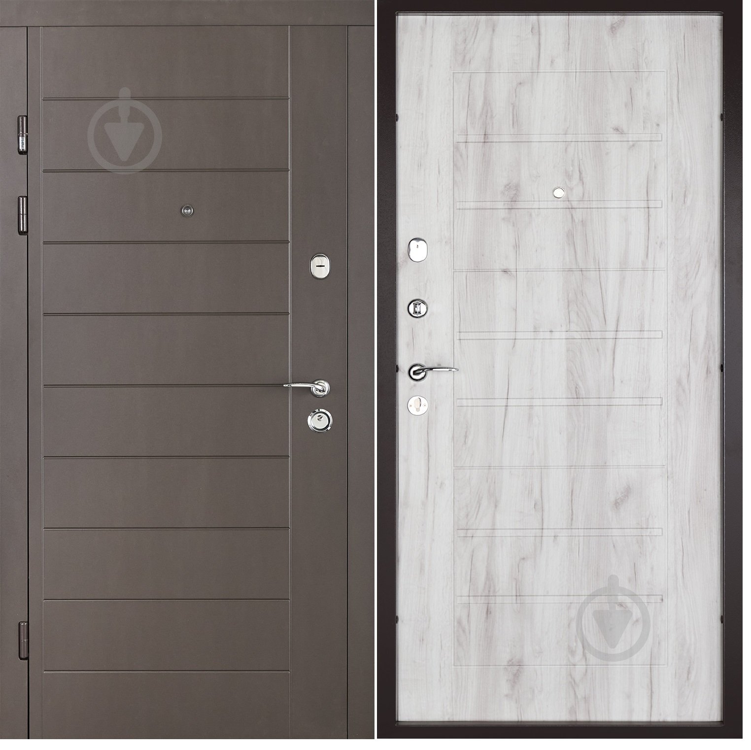 Дверь входная Abwehr АМ-462 086Л (V) (ШБр+ДКфБ) Avers+Kale НЧ шагрень бронза / дуб кремовый 2050х860 мм левая - фото 1