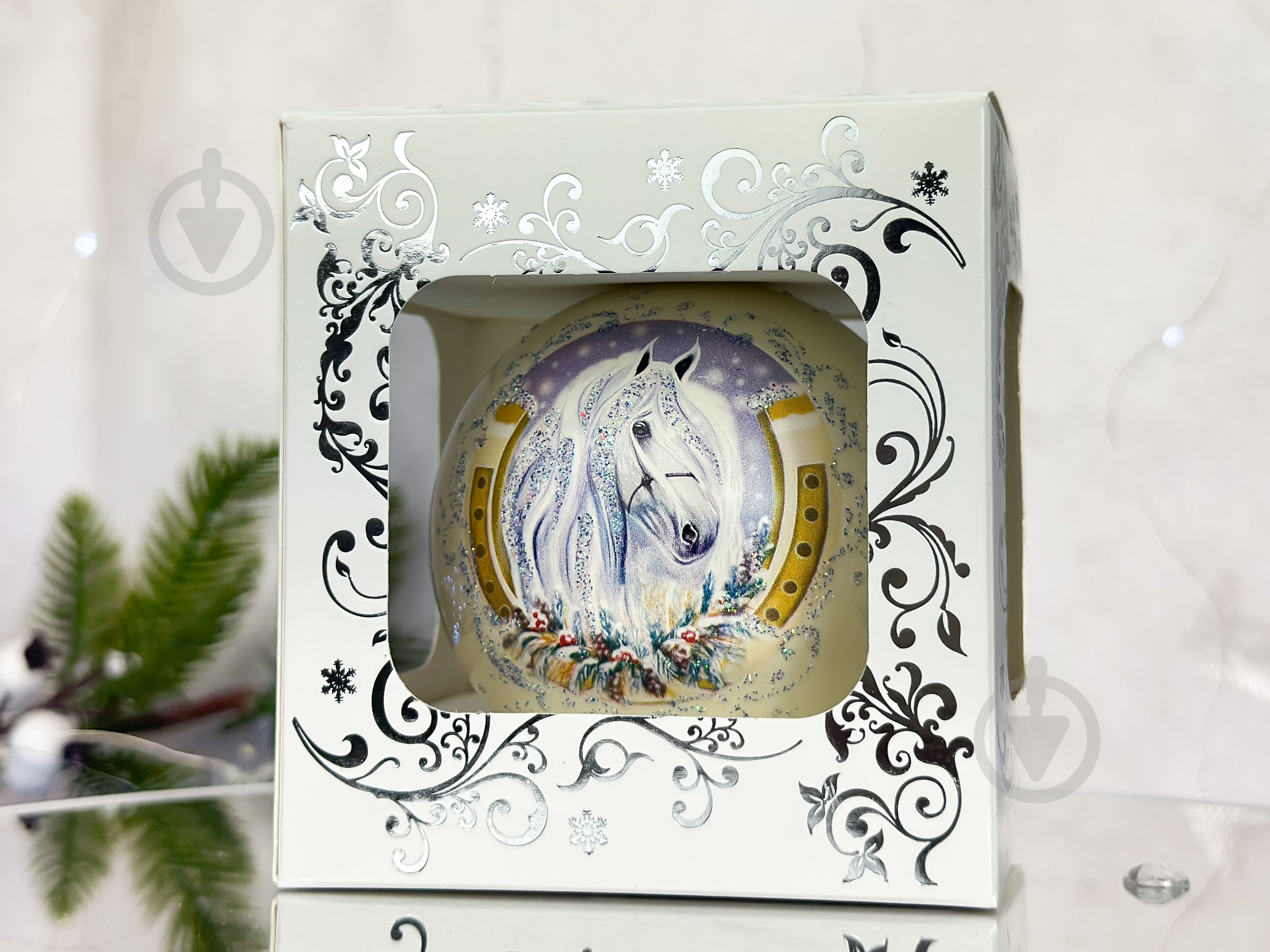 Куля ялинкова Символ 2026 Сніжний кінь d 85 мм білий 4820001180527 - фото 5 Куля ялинкова Символ 2026 Сніжний кінь d 85 мм білий 4820001180527 - фото 5