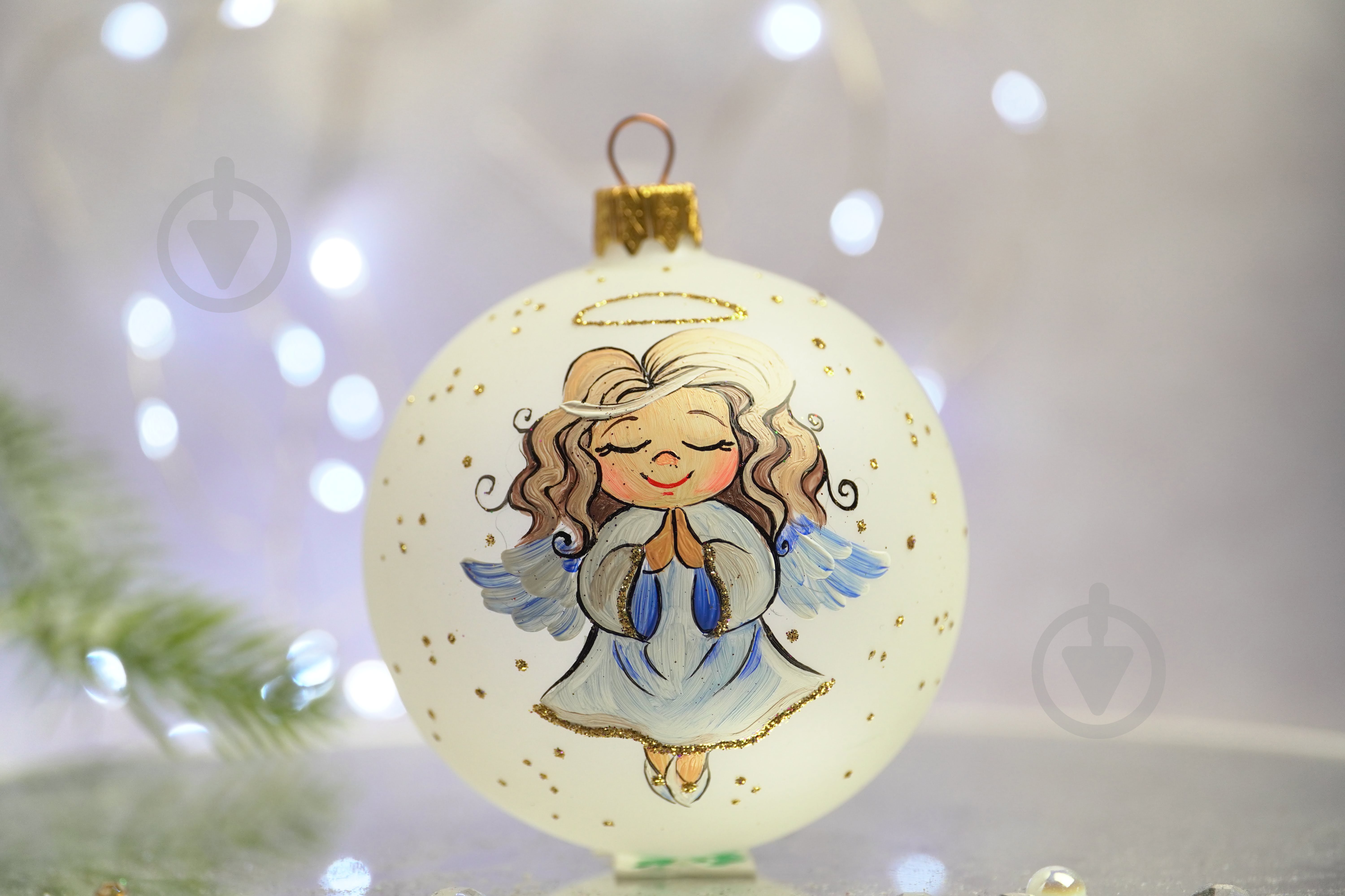 Куля ялинкова Ангелики-діти "Розумниця" d 85 мм білий 4820001112542 - фото 1 Куля ялинкова Ангелики-діти "Розумниця" d 85 мм білий 4820001112542 - фото 1